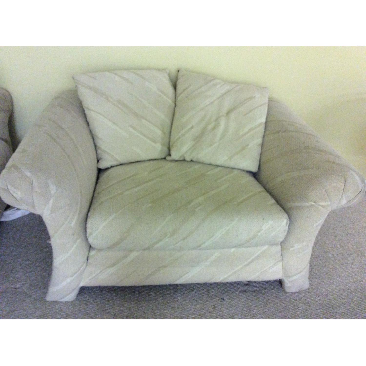 White 3 Seater Sofa + Loveseat - image-3