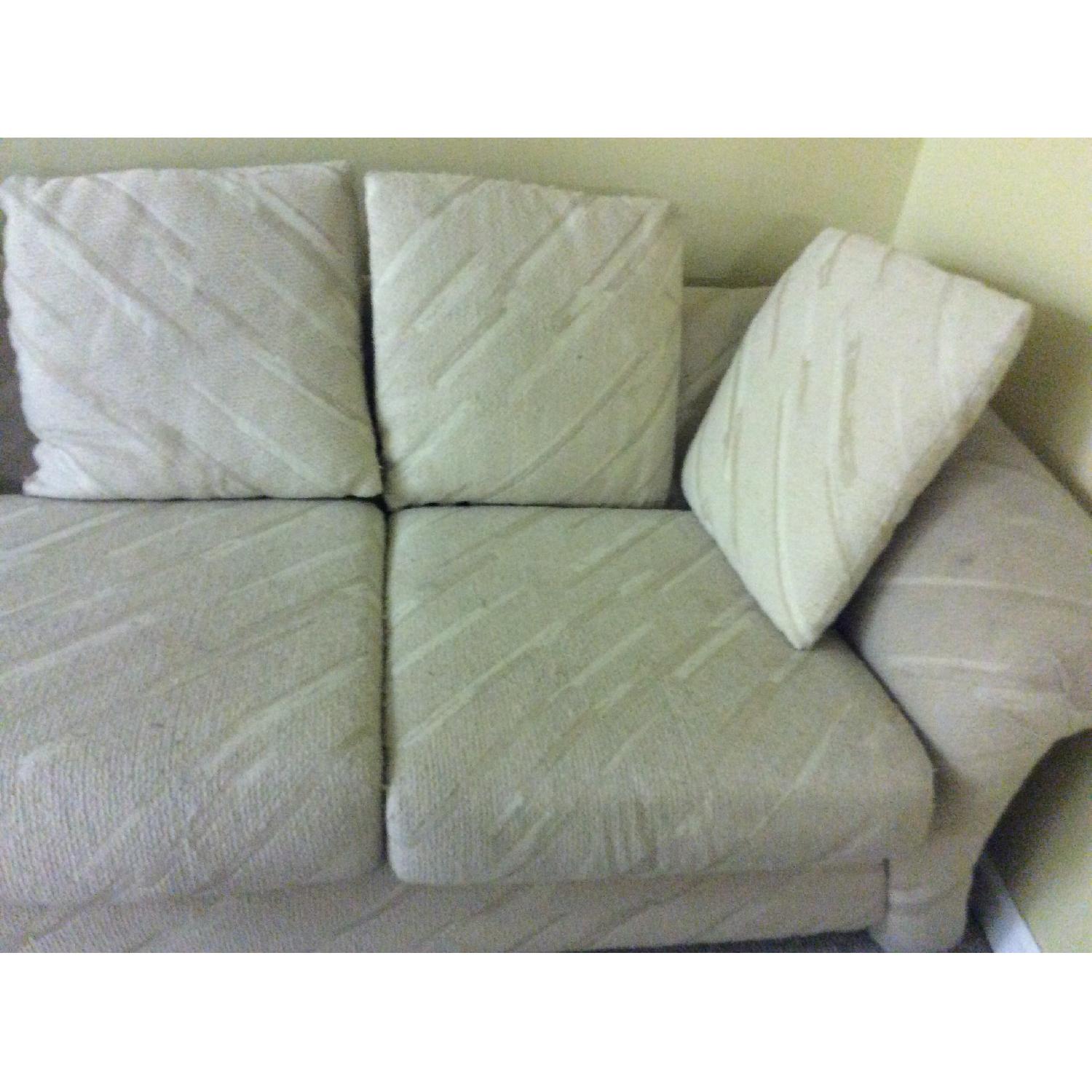 White 3 Seater Sofa + Loveseat - image-6