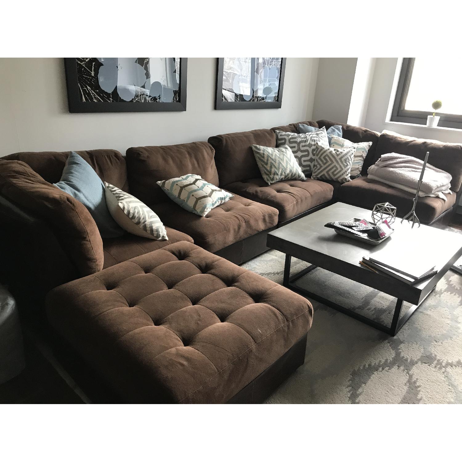 Furniture City Modular Sectional Couch in Chocolate Brown - image-1