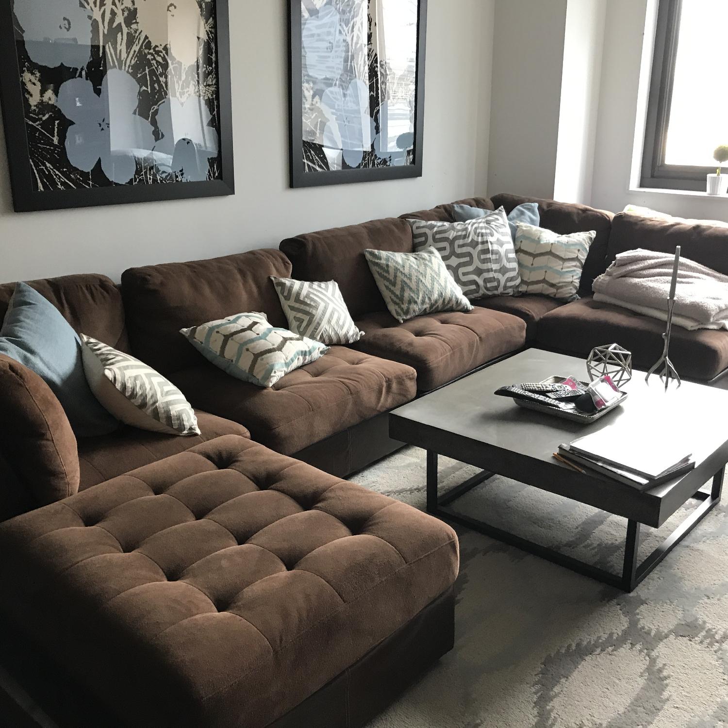 Furniture City Modular Sectional Couch in Chocolate Brown - image-4