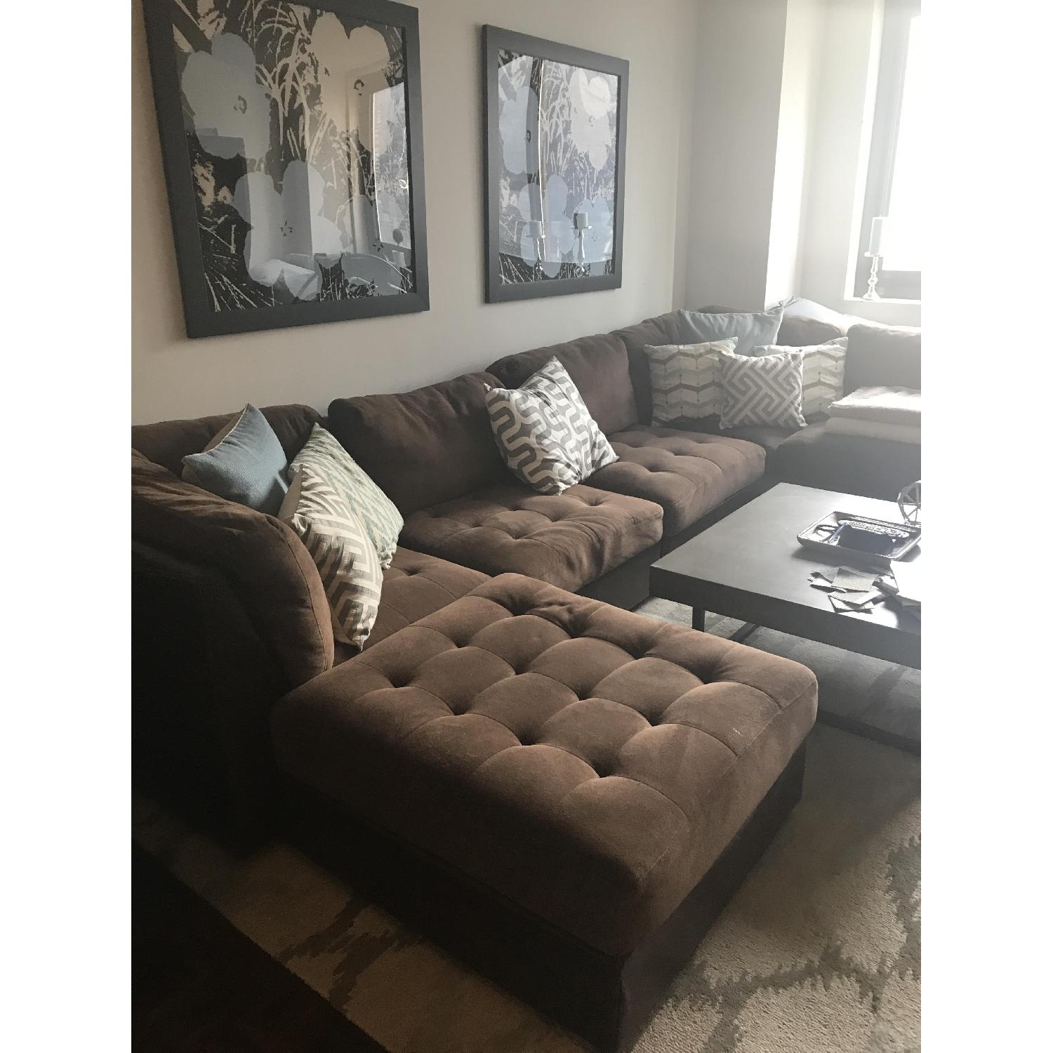 Furniture City Modular Sectional Couch in Chocolate Brown - image-5