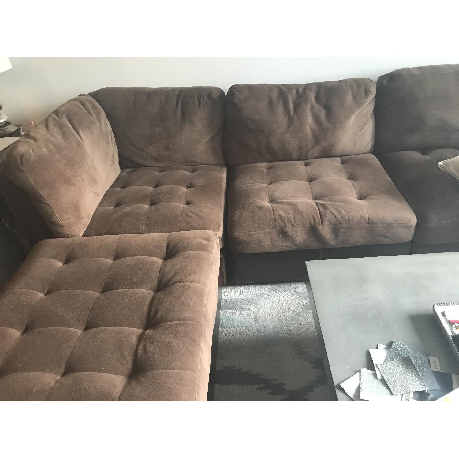 Furniture City Modular Sectional Couch in Chocolate Brown - image-7