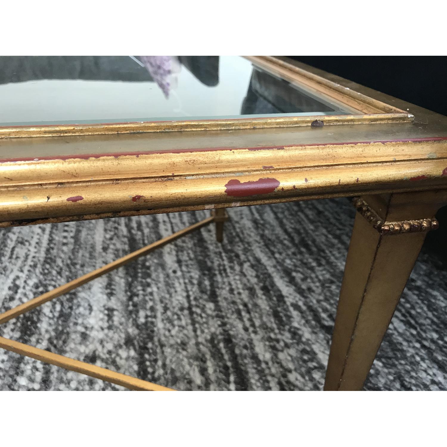 Ethan Allen Gold & Beveled Glass Coffee Table - image-4