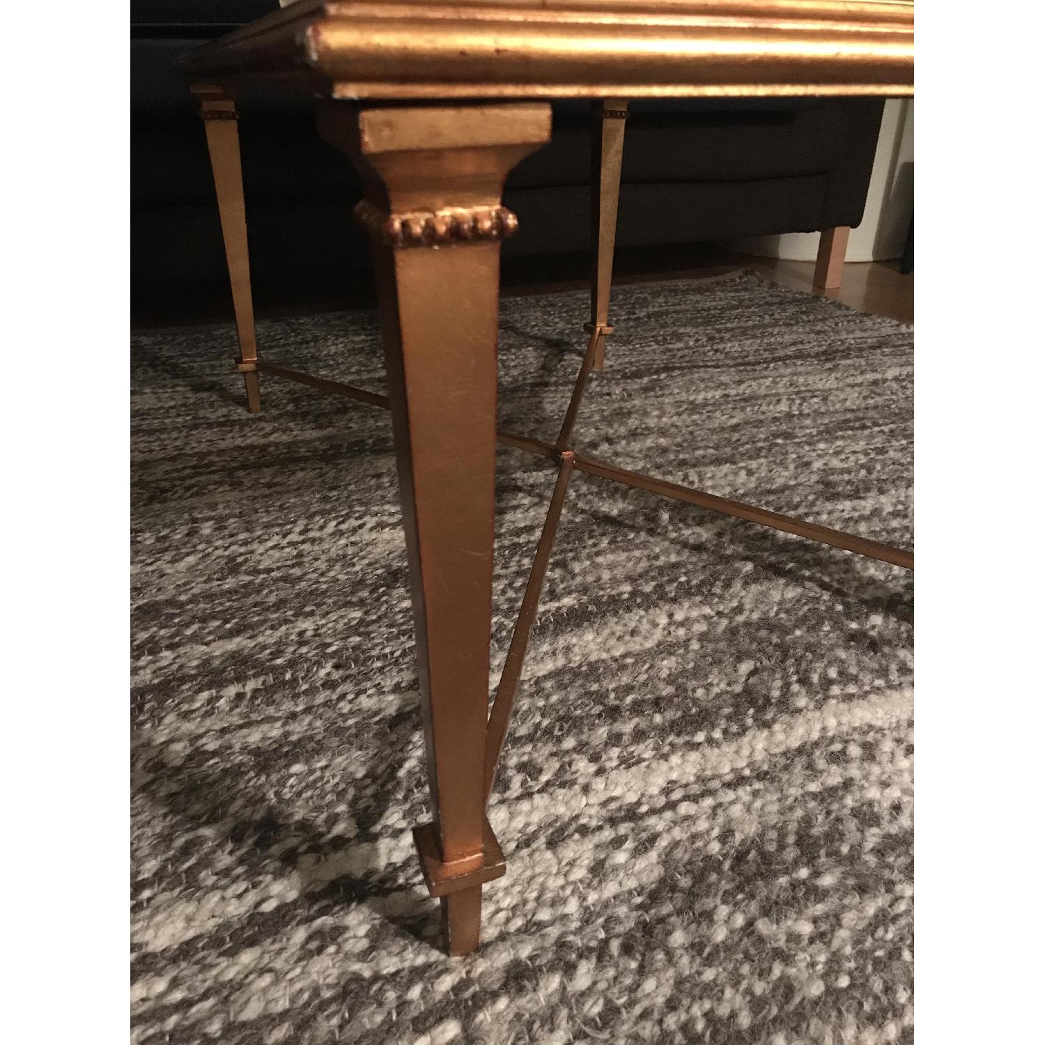 Ethan Allen Gold & Beveled Glass Coffee Table - image-9