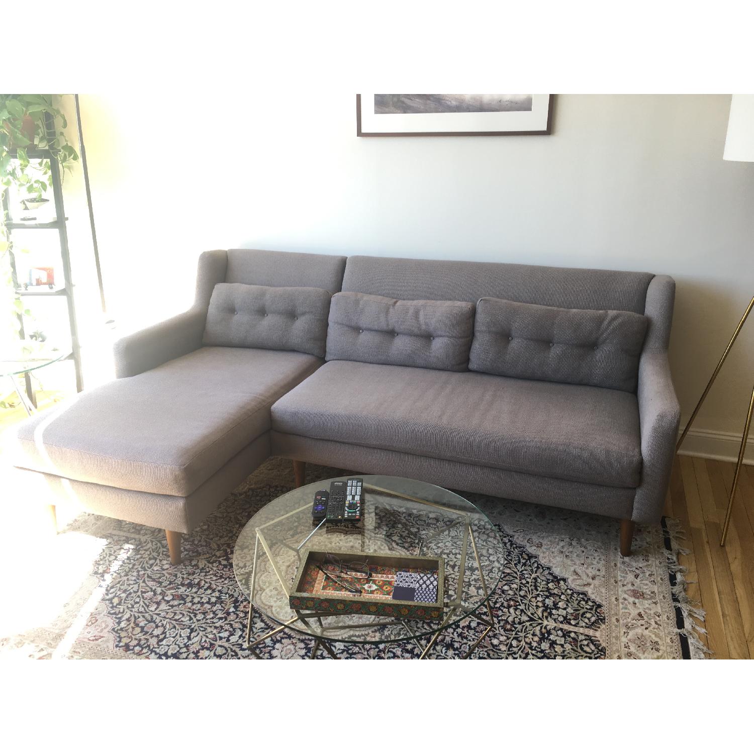 West Elm Crosby Mid-Century 2-Piece Left Chaise Sectional - image-1