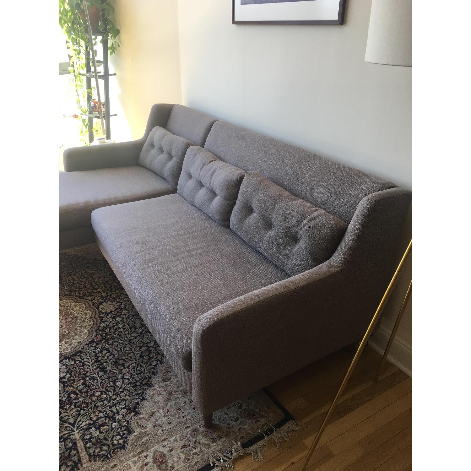 West Elm Crosby Mid-Century 2-Piece Left Chaise Sectional - image-2