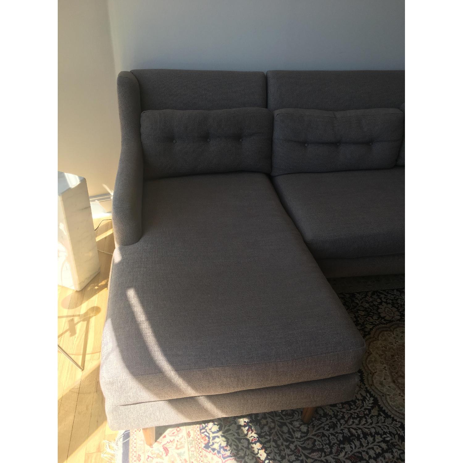 West Elm Crosby Mid-Century 2-Piece Left Chaise Sectional - image-3