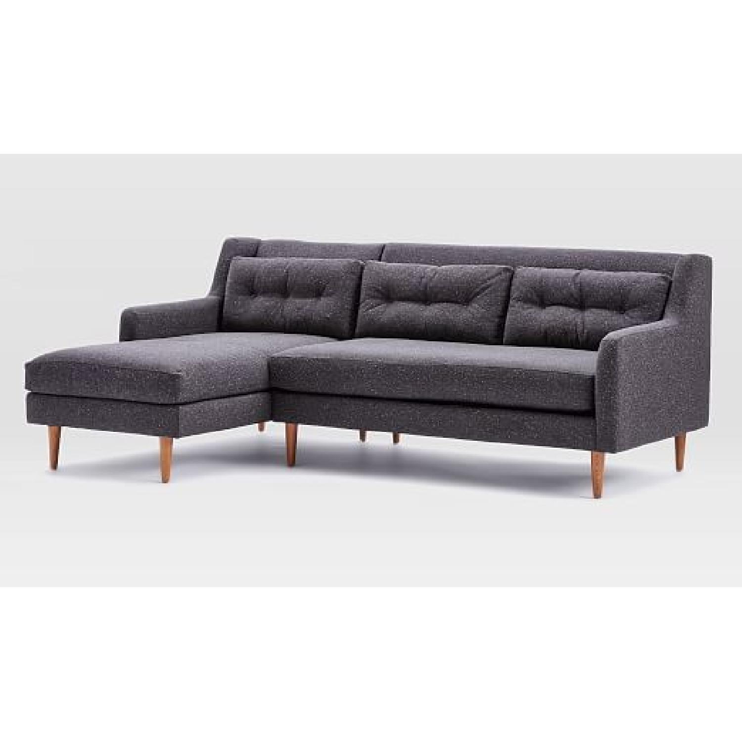West Elm Crosby Mid-Century 2-Piece Left Chaise Sectional - image-0