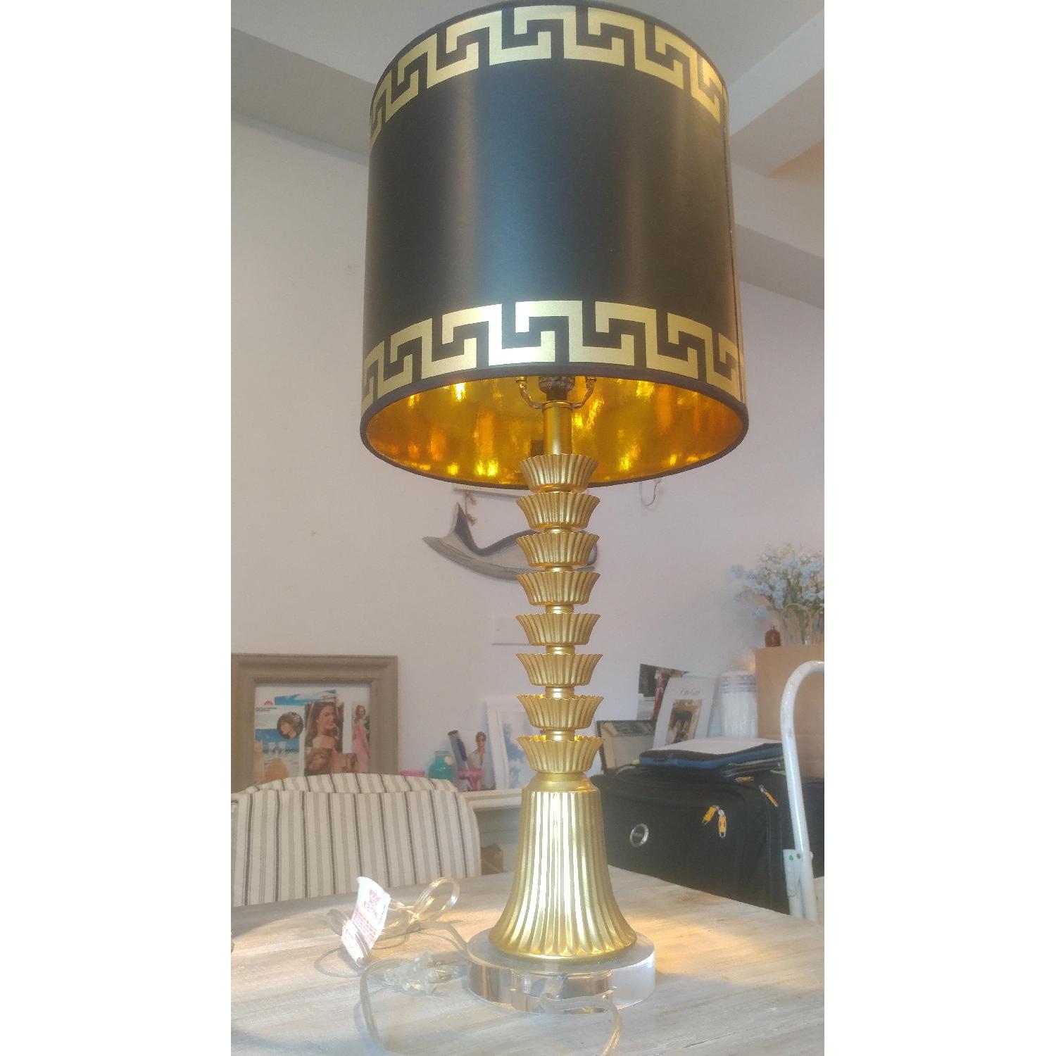 Greek Key Giclee Pattern Drum Lampshade - image-3