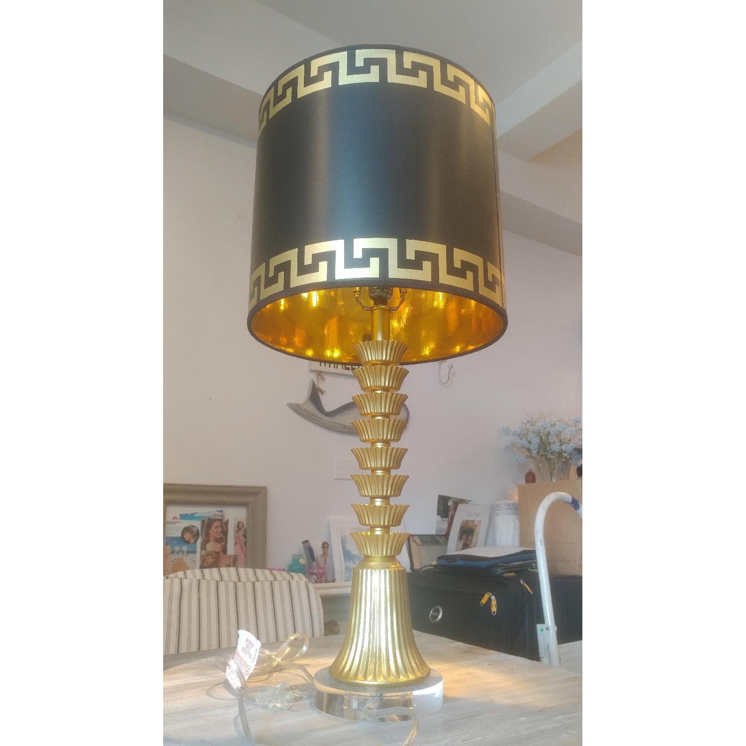 Greek Key Giclee Pattern Drum Lampshade - image-4