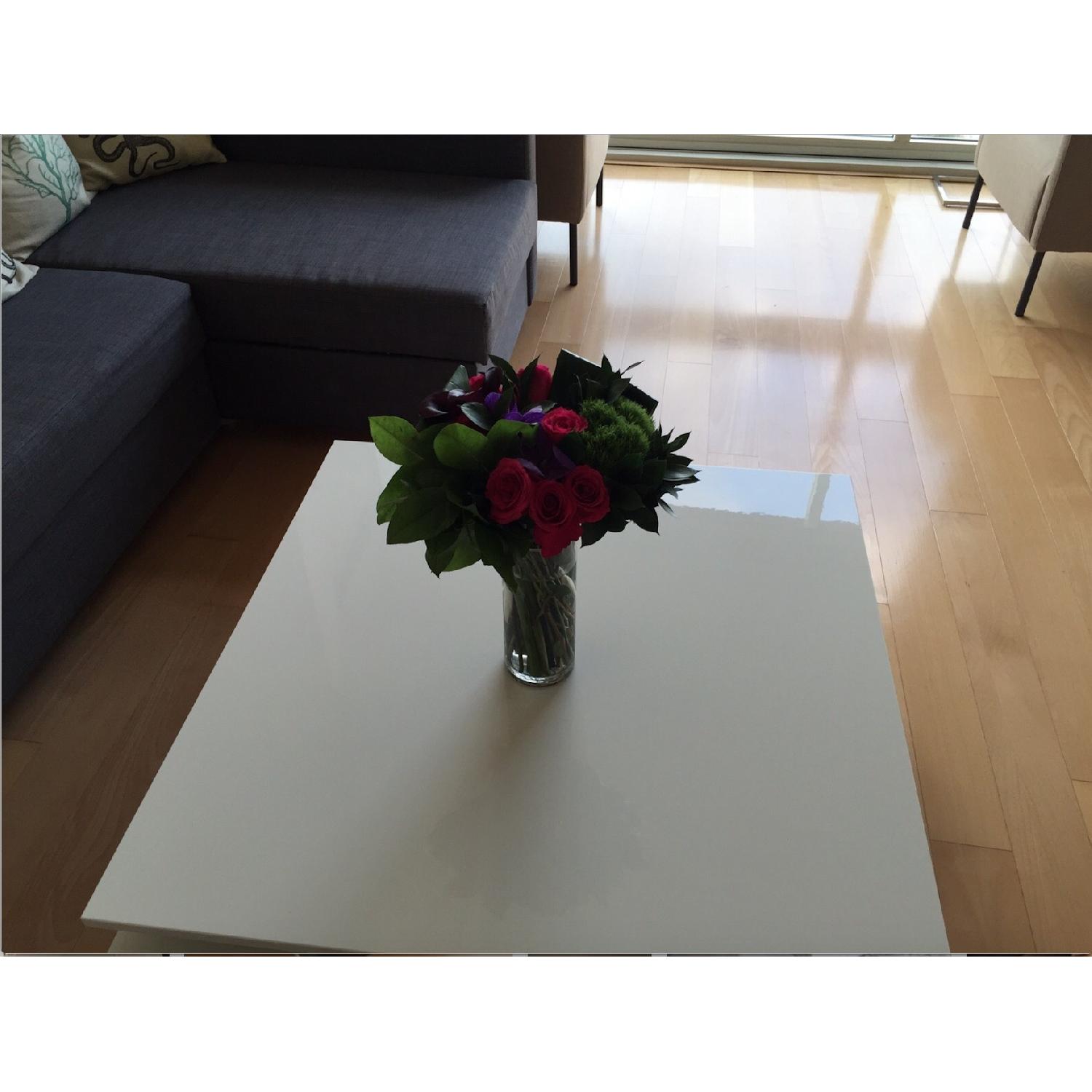 Ikea Tofteryd High Gloss White Coffee Table AptDeco