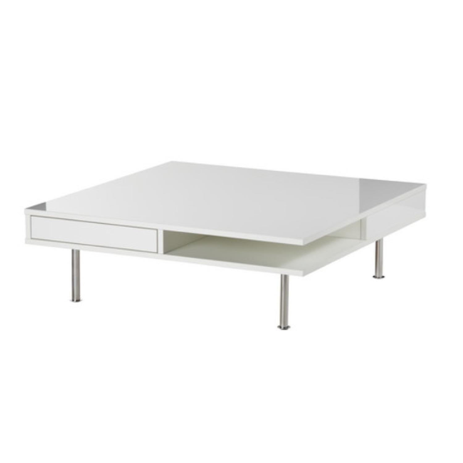 Ikea Tofteryd High Gloss White Coffee Table AptDeco