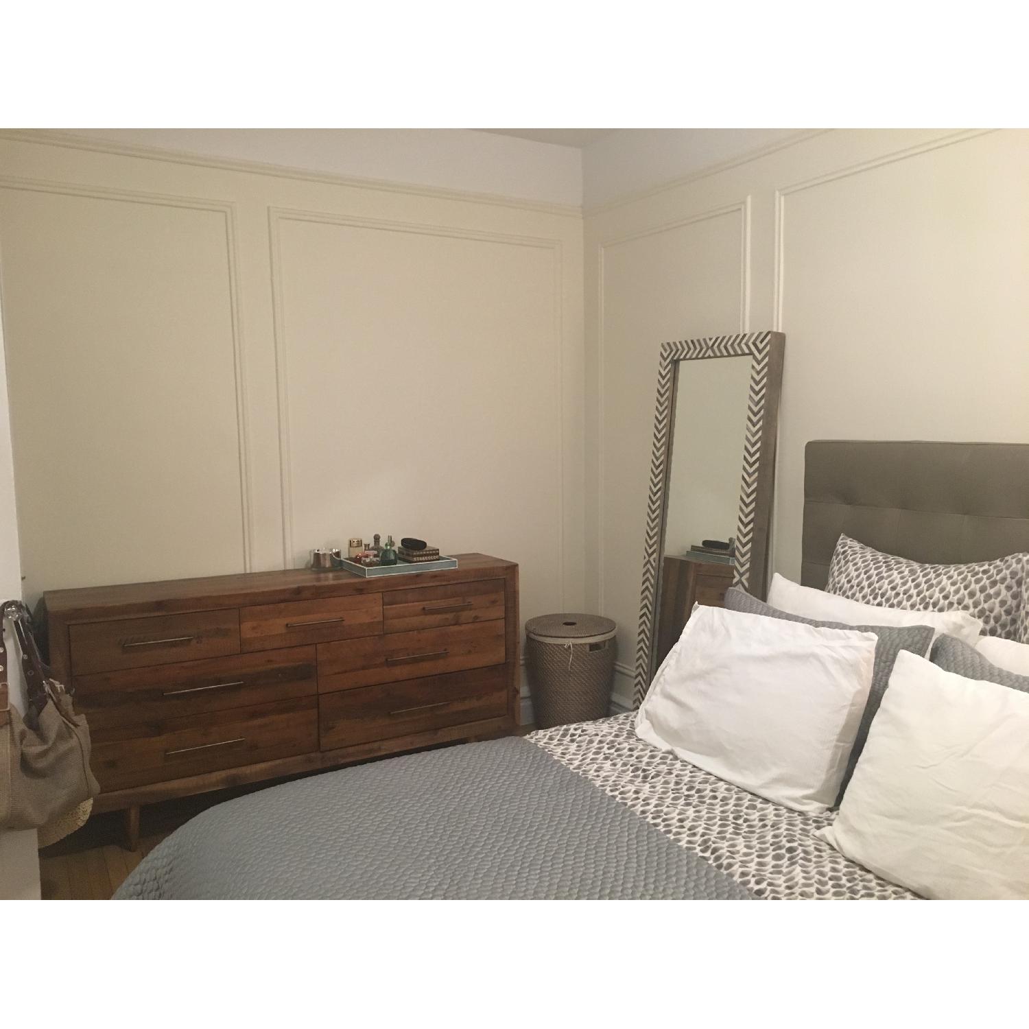 West Elm Tall Leather Grid-Tufted Headboard - image-4