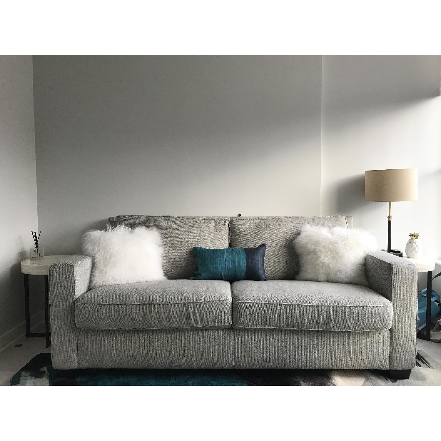 West Elm Henry Twill Gravel Full Sleeper Sofa - image-1