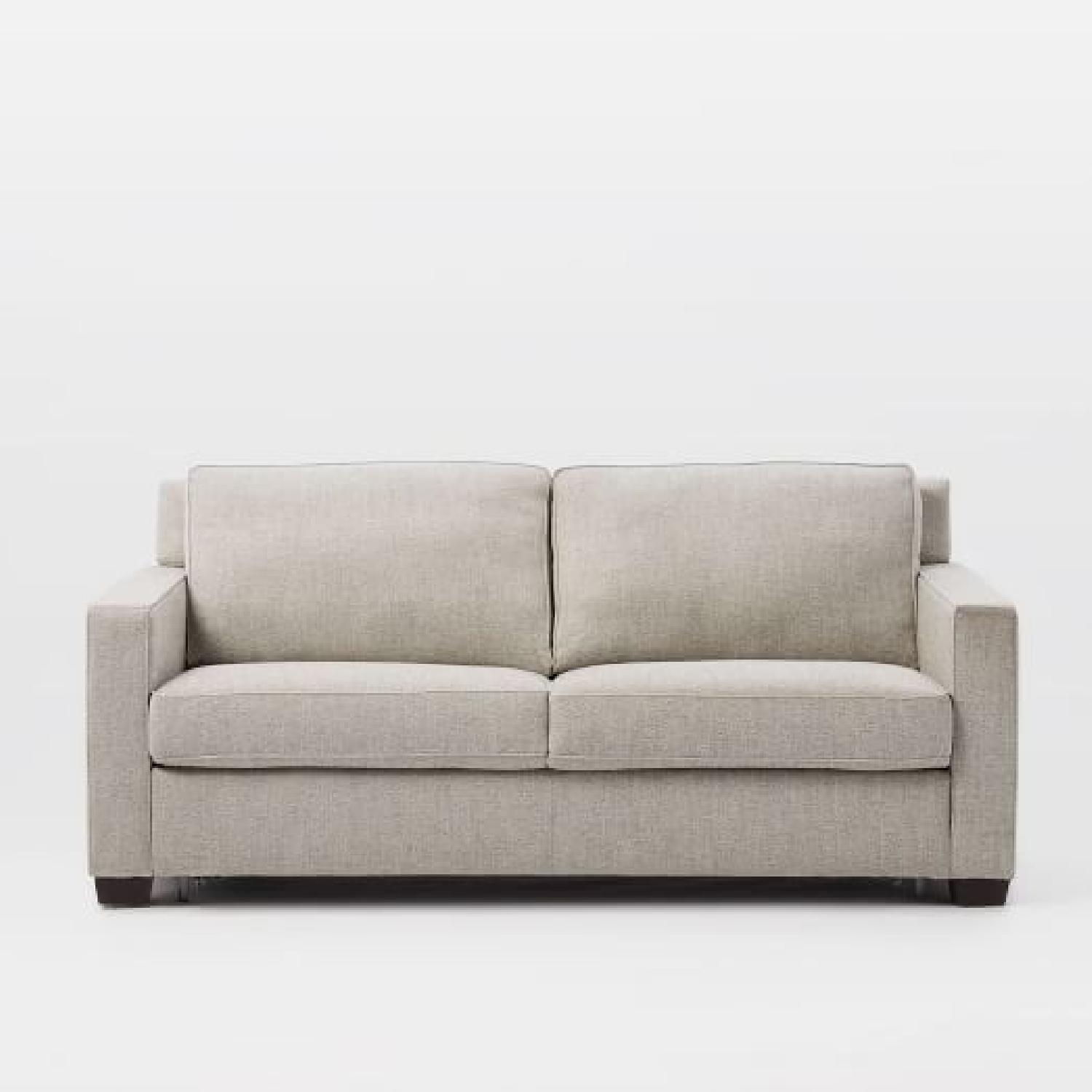West Elm Henry Twill Gravel Full Sleeper Sofa - image-0
