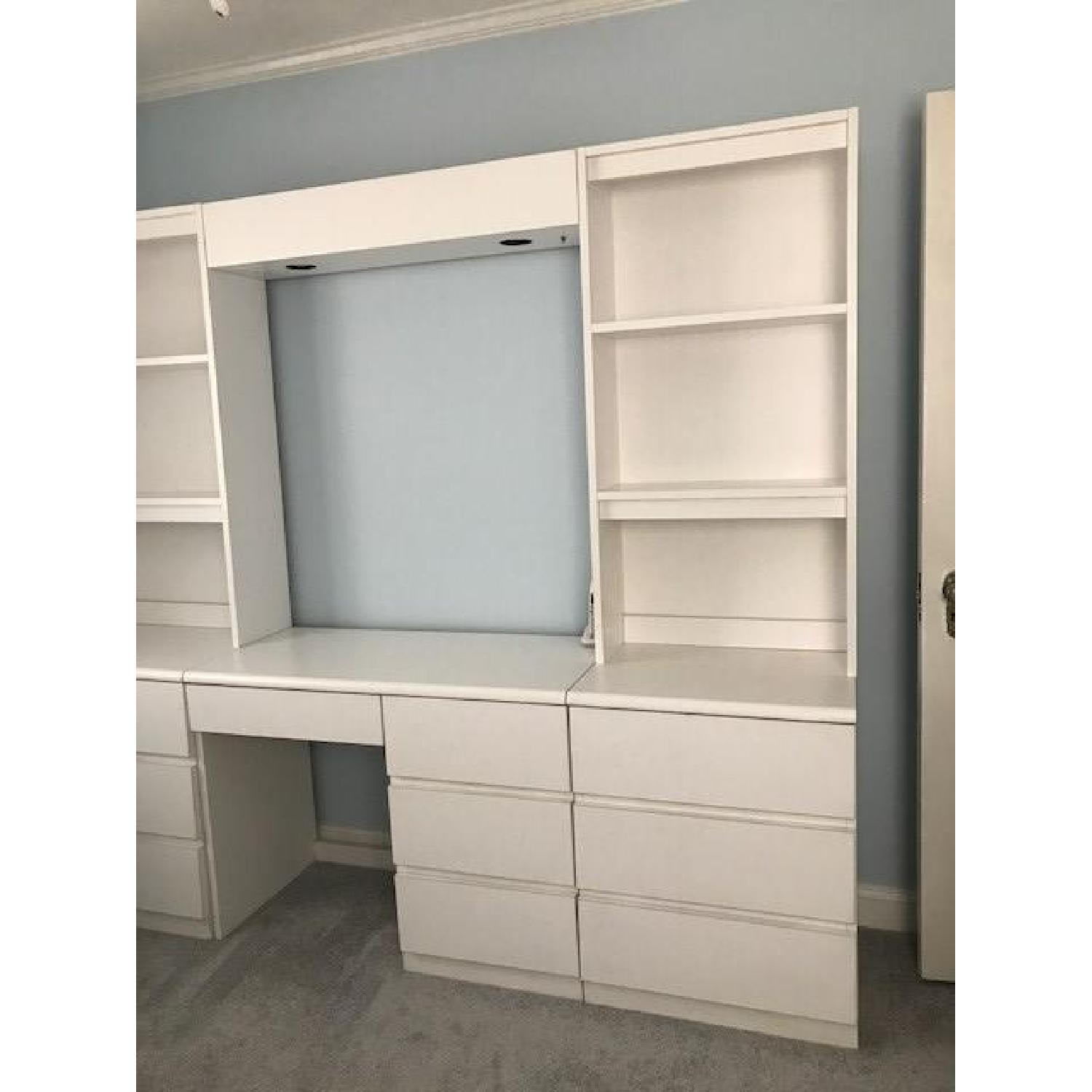Rooms Plus Formica 2 Desk w/ Hutch & Raised Light Box - image-2