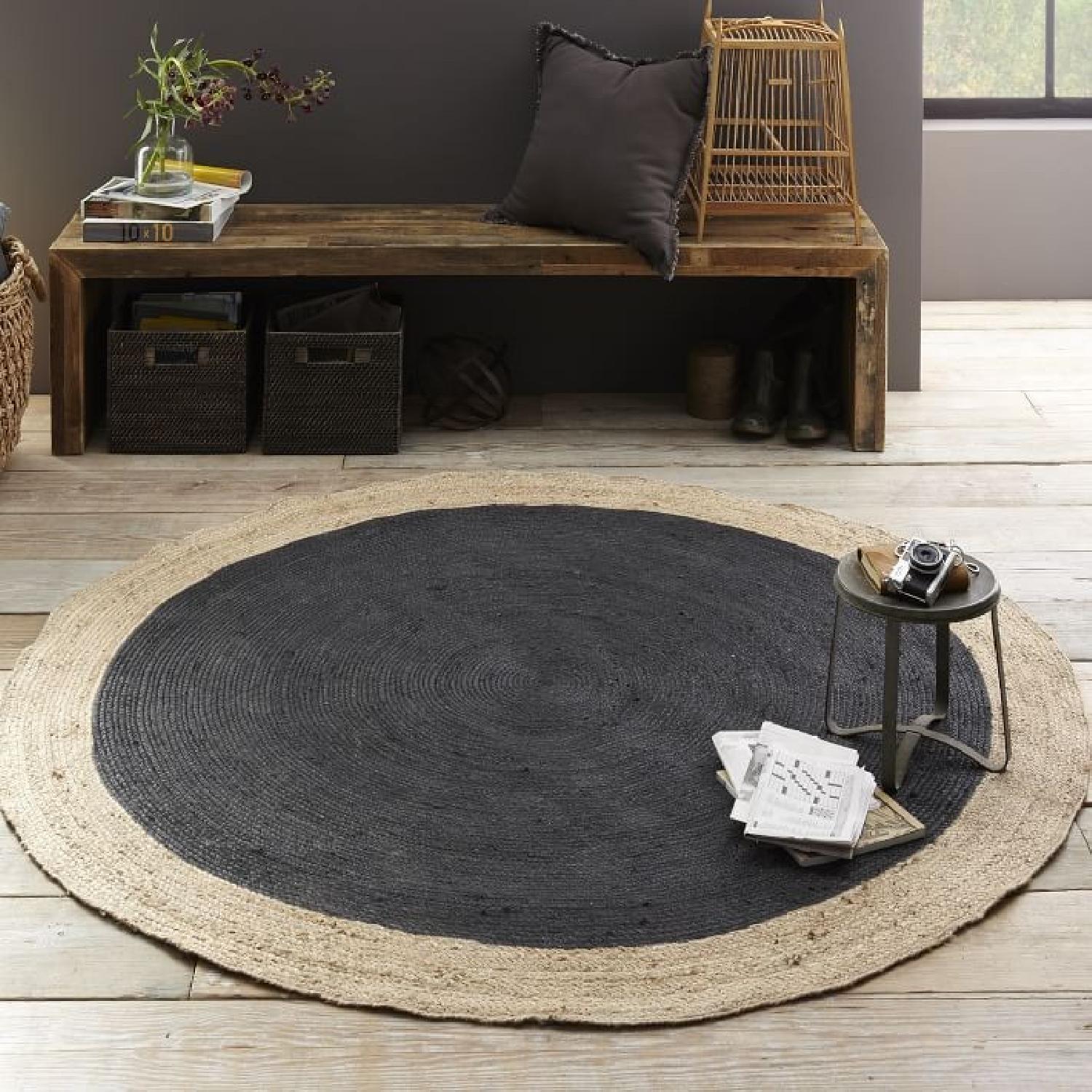 West Elm Bordered Round Jute Rug - image-1