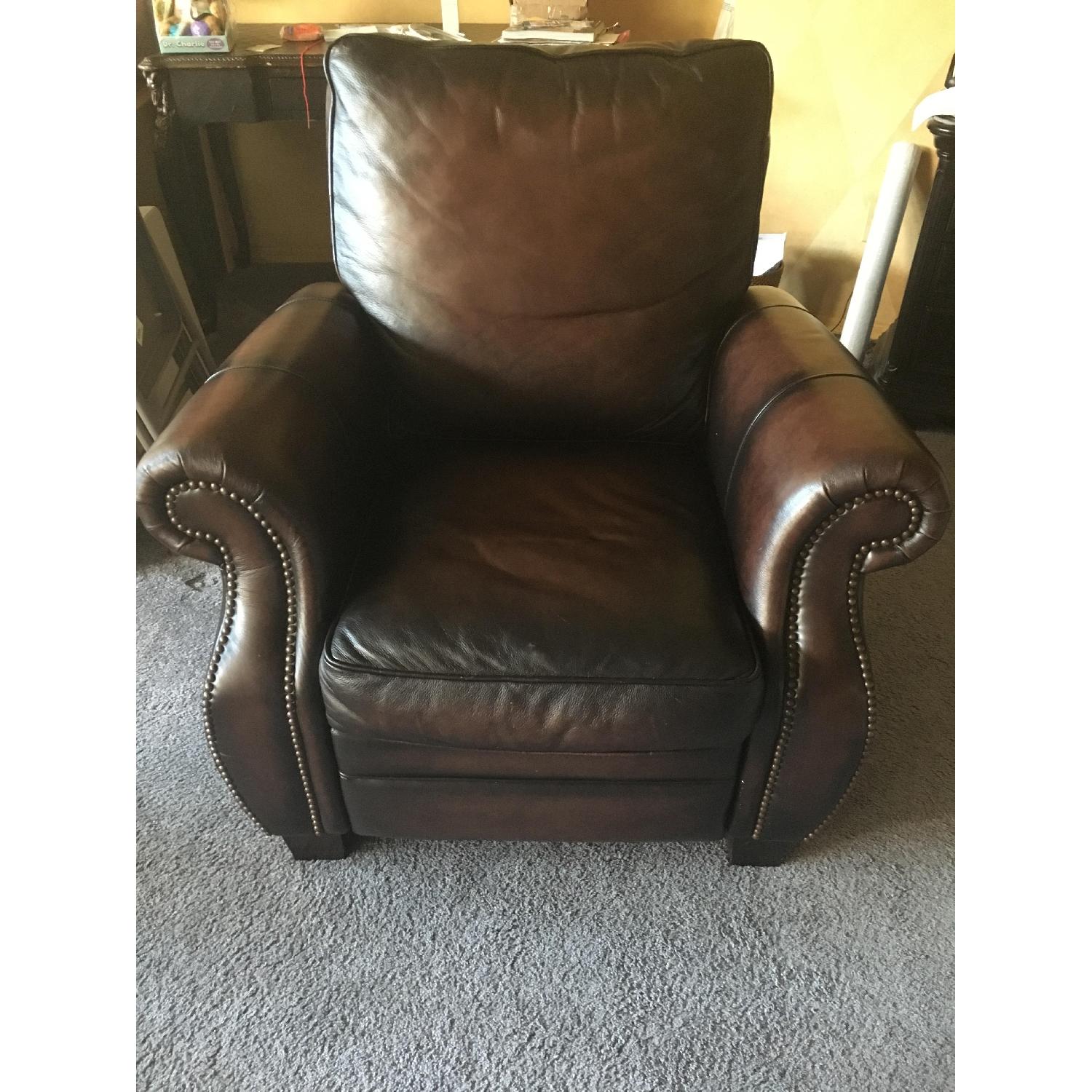 Macy's Brown Leather Recliner Chair AptDeco