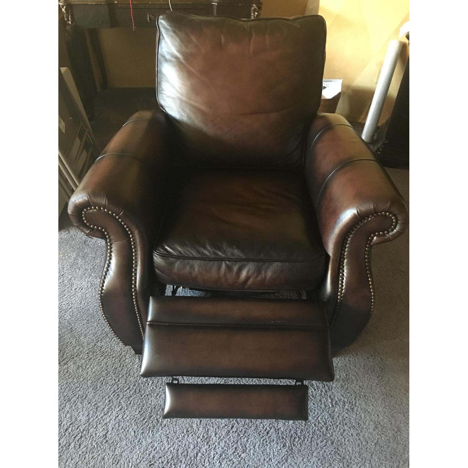 Macy's Brown Leather Recliner Chair - image-4