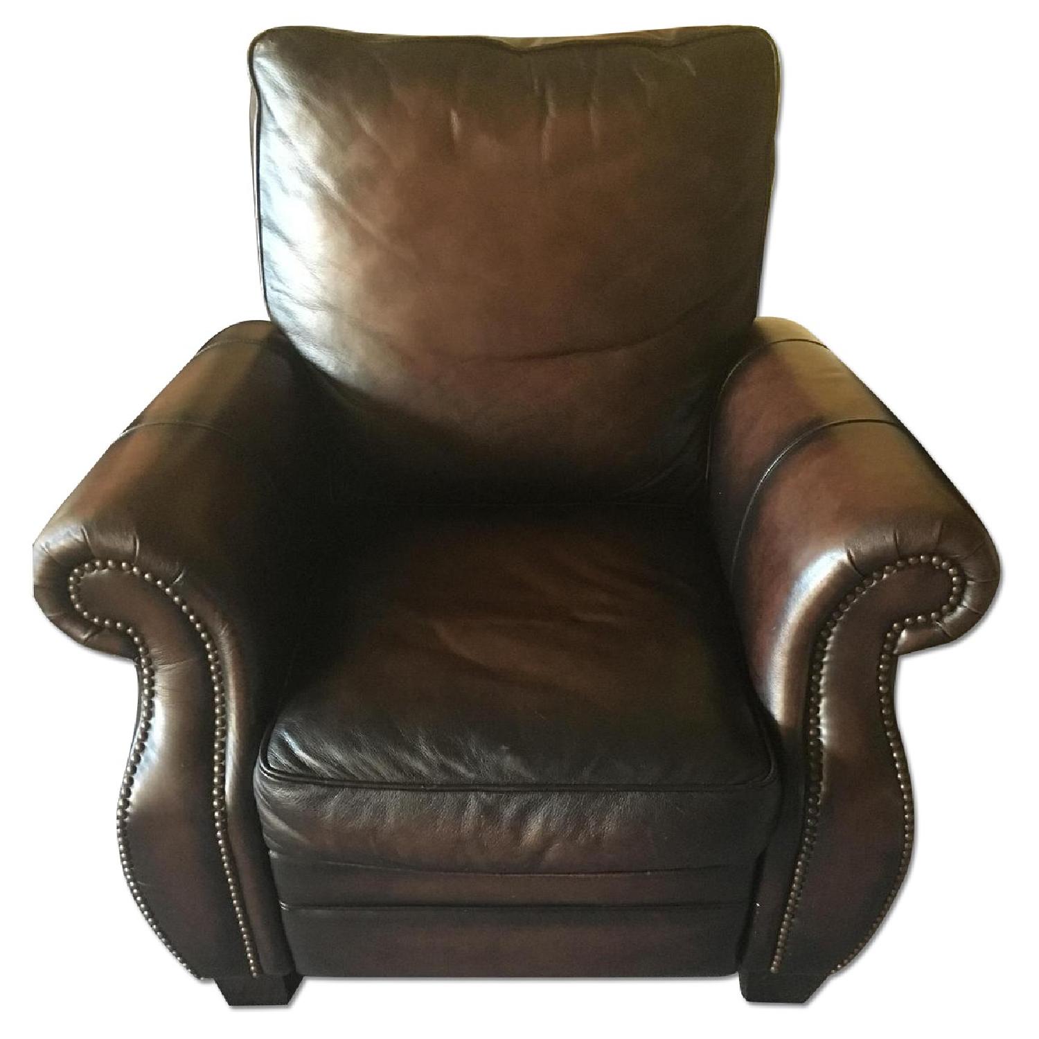 Macy's Brown Leather Recliner Chair AptDeco