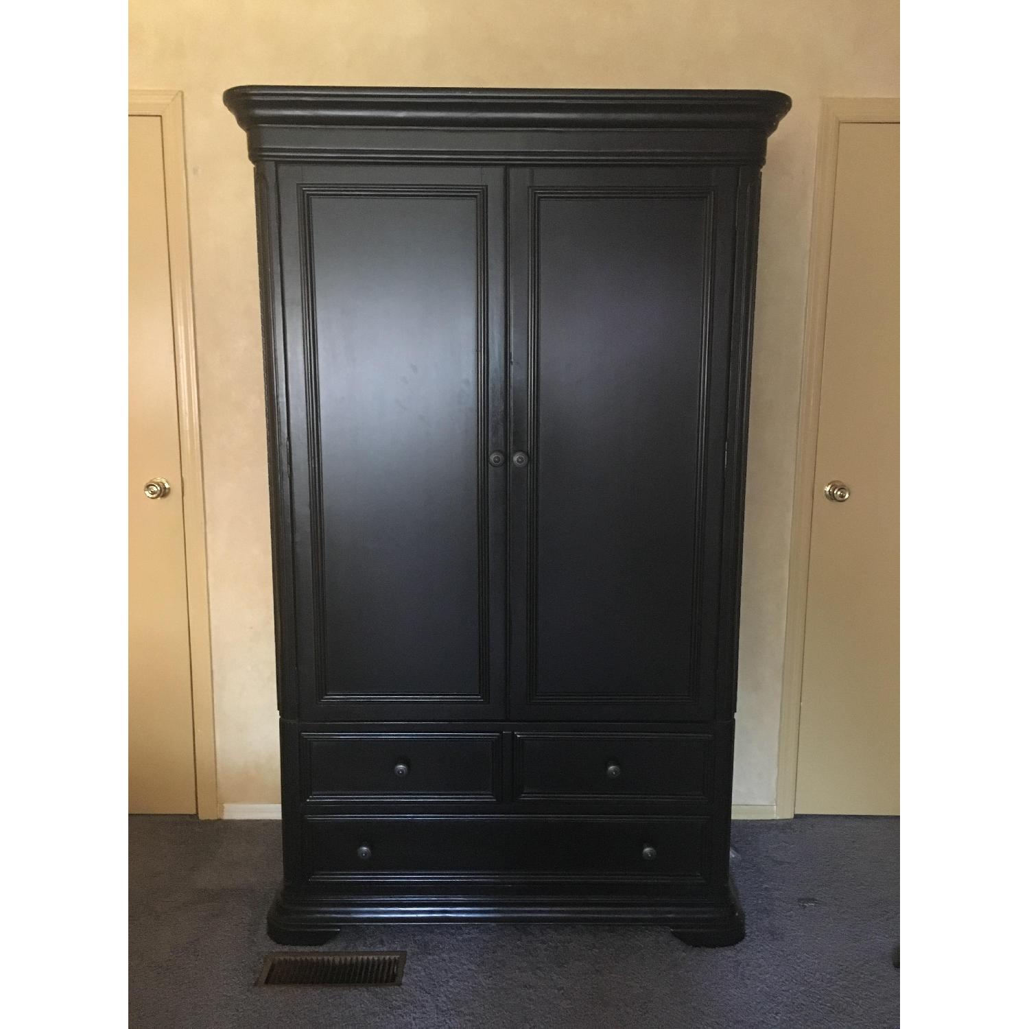 Raymour & Flanigan Black Armoire - image-1