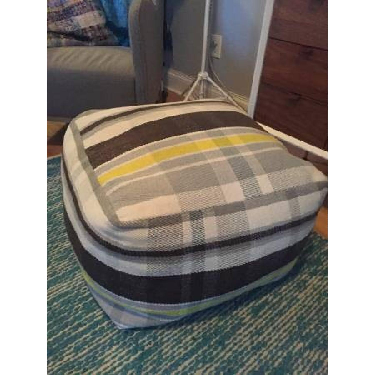 CB2 Lamu Plaid Pouf - image-2