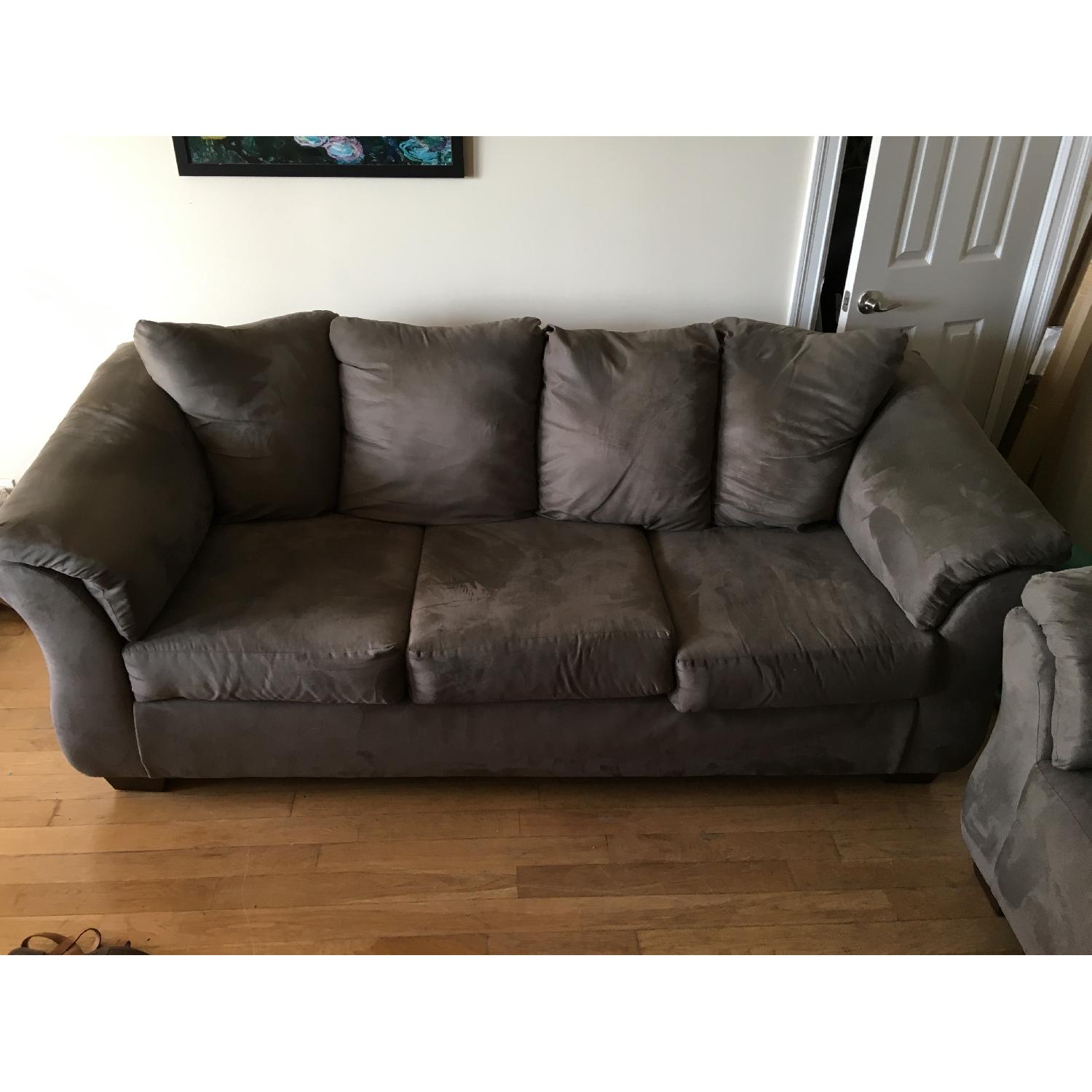 Victors Villa Furniture Grey Microfiber Sofa - image-7