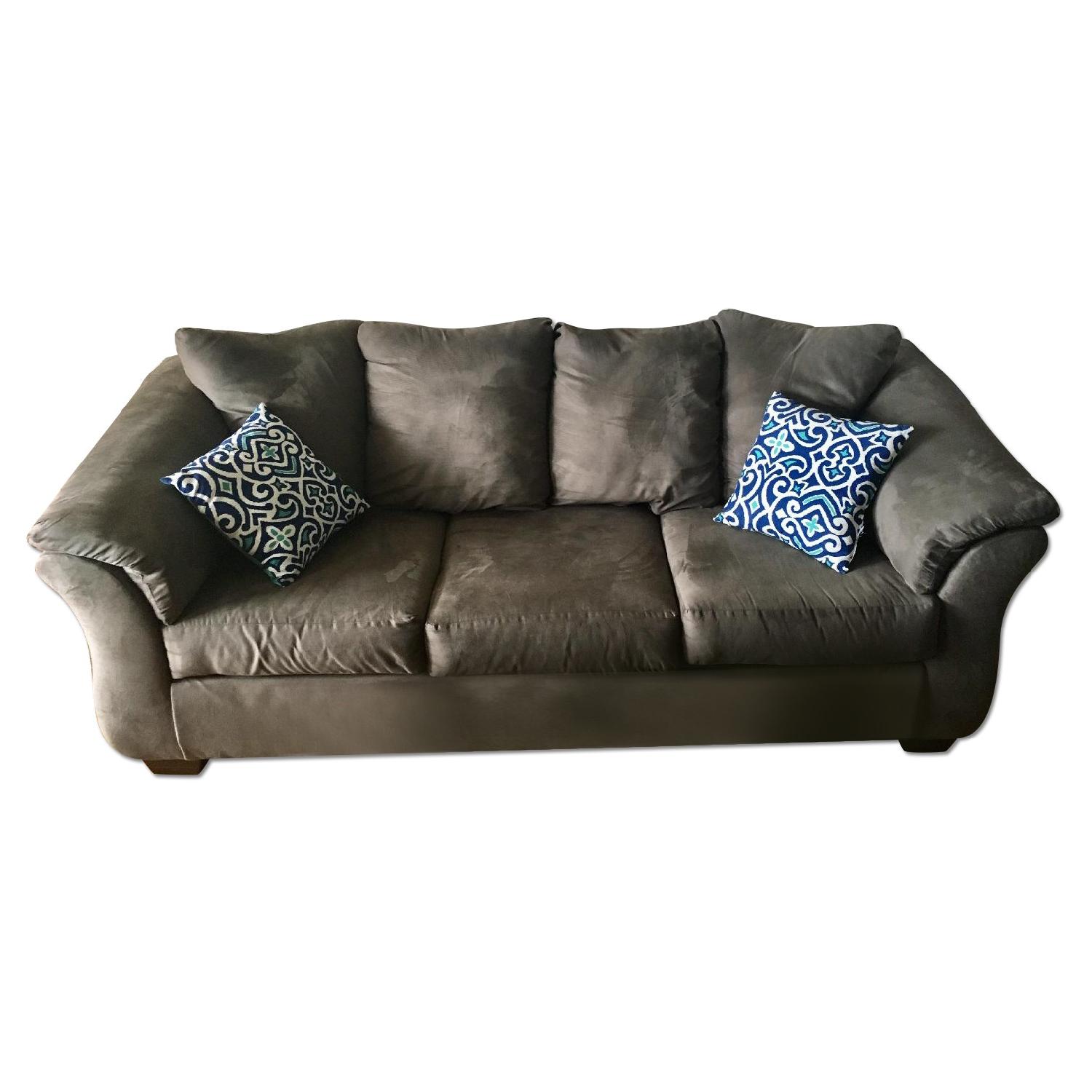 Victors Villa Furniture Grey Microfiber Sofa - image-0
