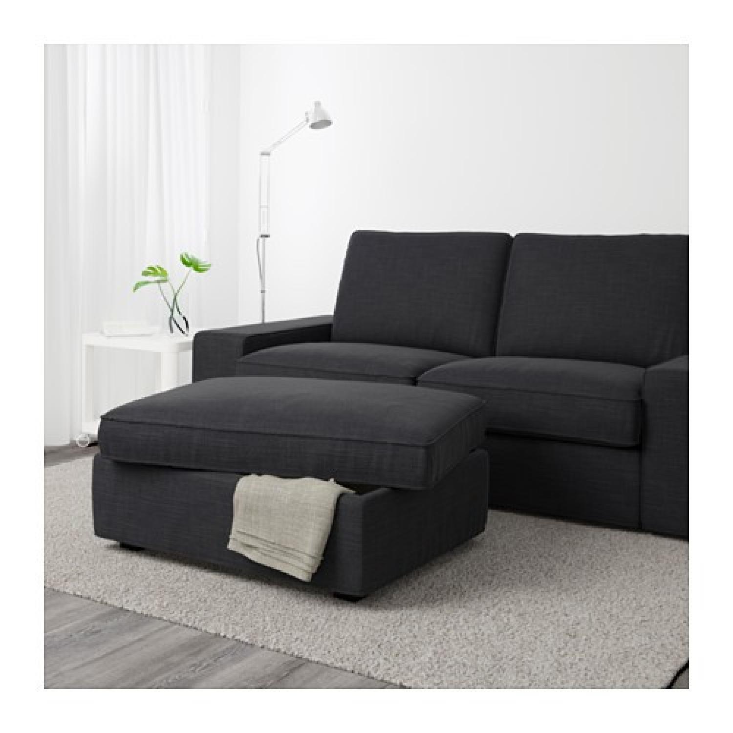 Ikea Kivik 2-Seater Couch & Ottoman w/ Storage in Grey Brown - image-1
