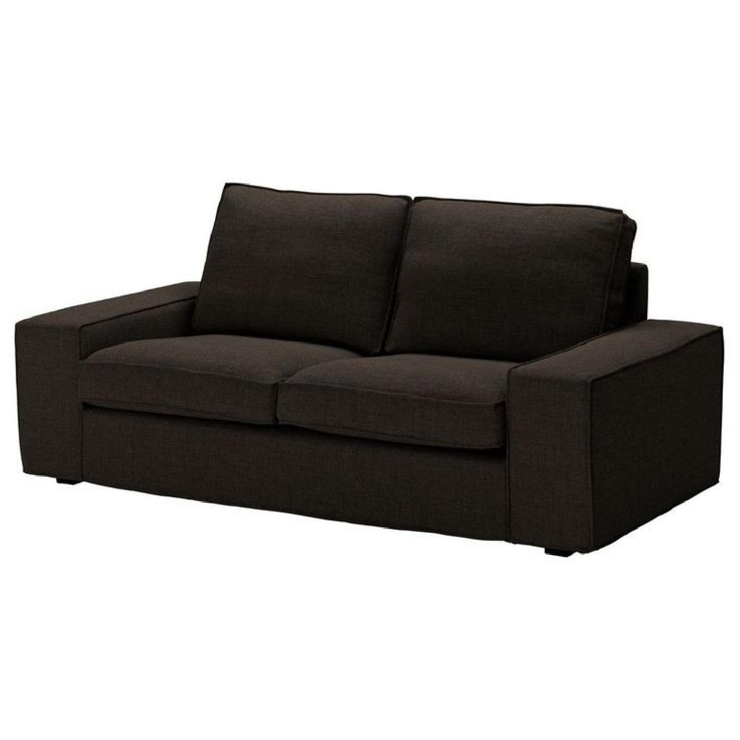 Ikea Kivik 2-Seater Couch & Ottoman w/ Storage in Grey Brown - image-0