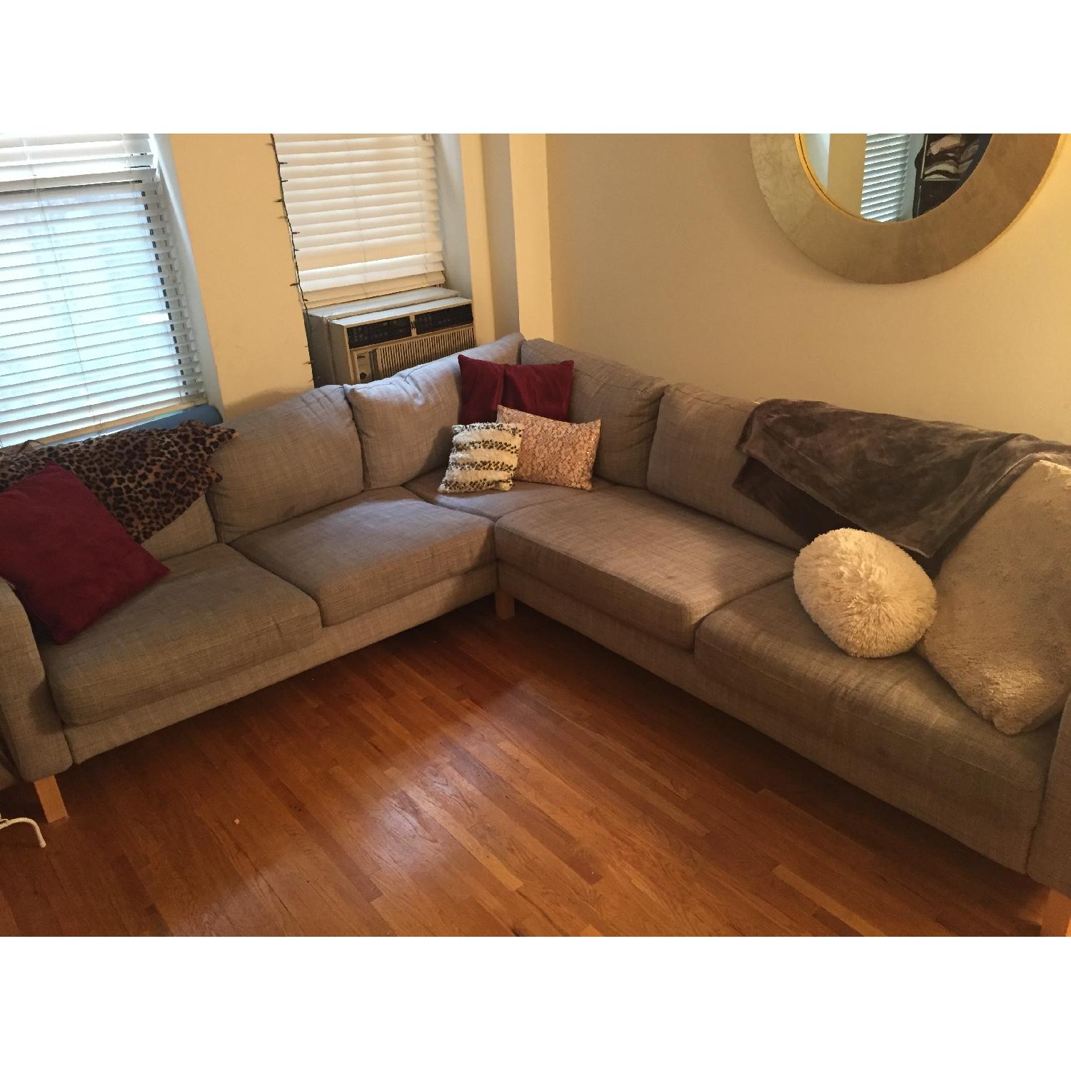 Ikea Karlstad Corner Sectional Sofa in Isunda Gray - image-1