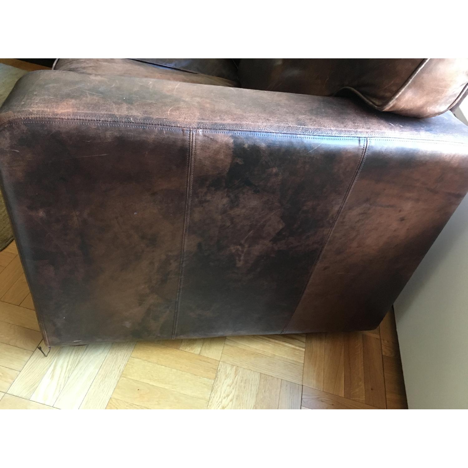 Chocolate Brown Leather Sofa - image-2