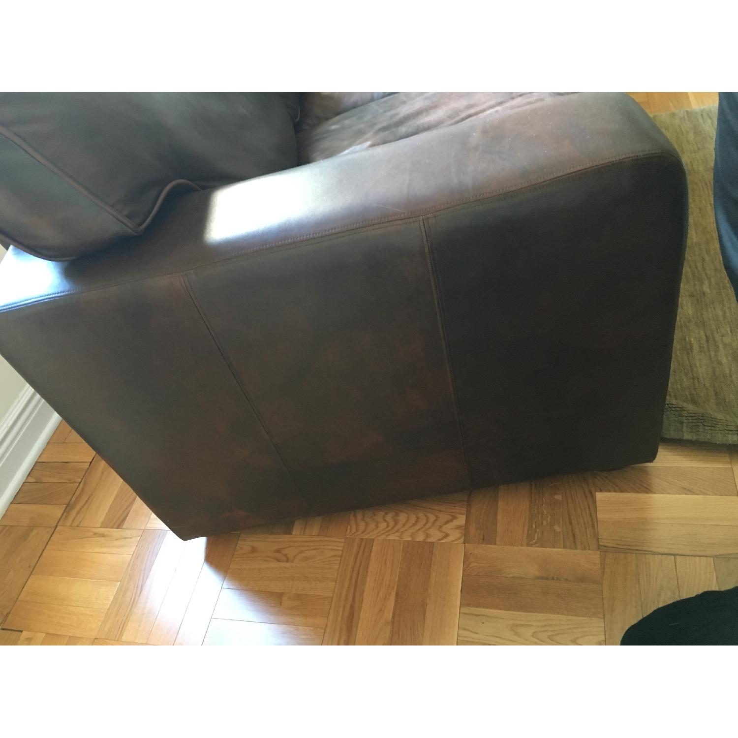 Chocolate Brown Leather Sofa - image-3
