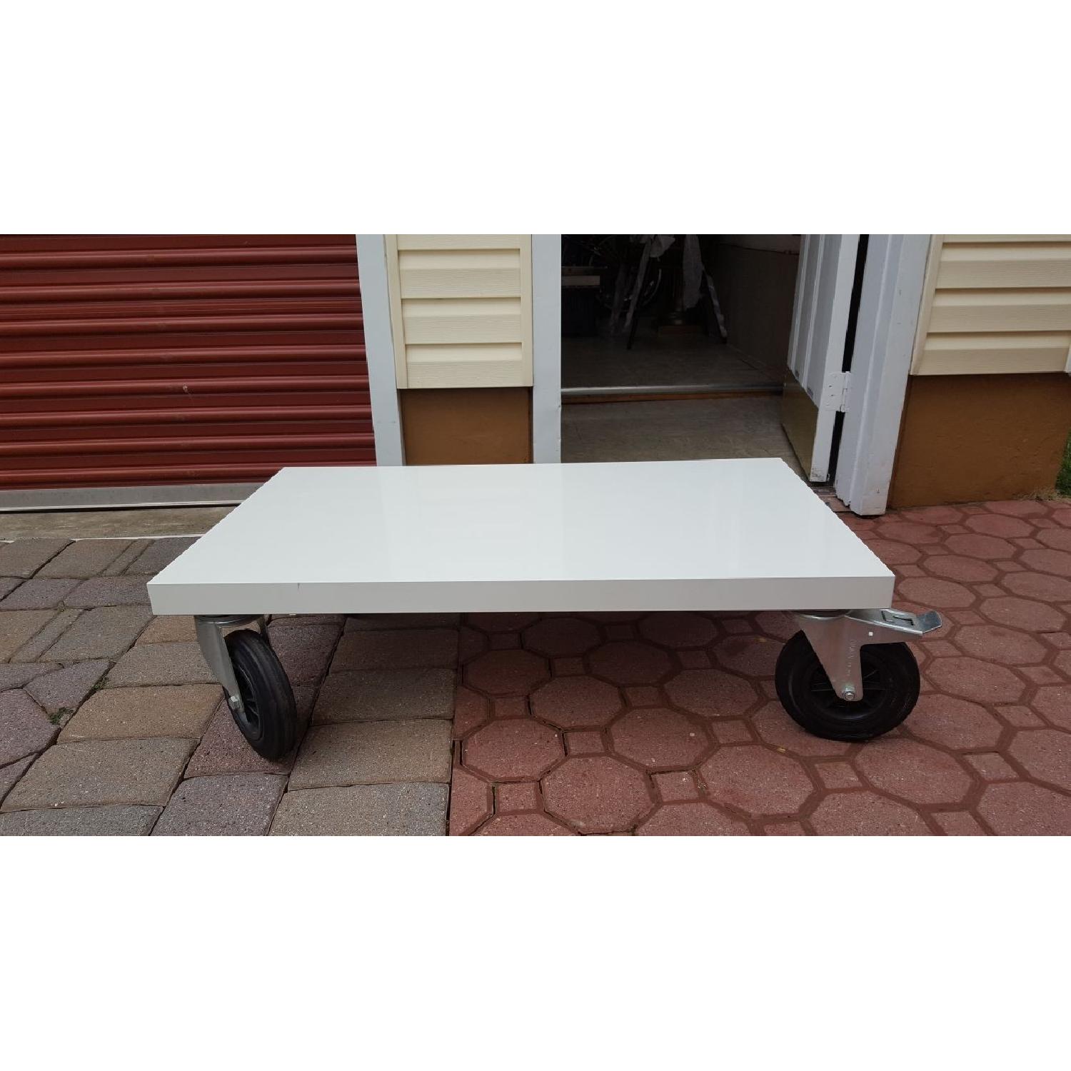 BoConcept White Coffee Table on Wheels - image-2
