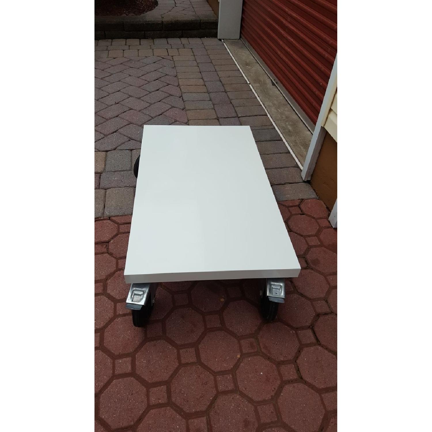 BoConcept White Coffee Table on Wheels - image-3
