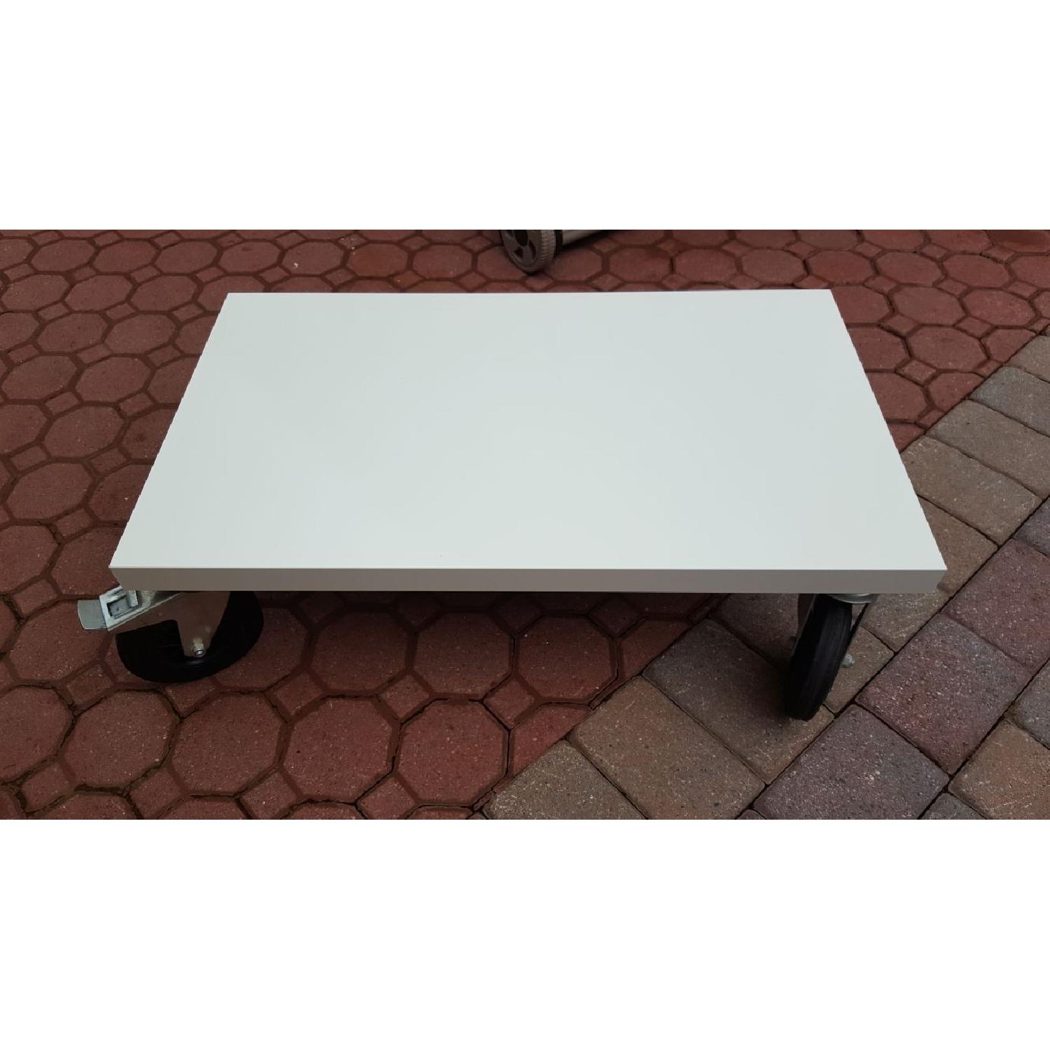 BoConcept White Coffee Table on Wheels - image-4