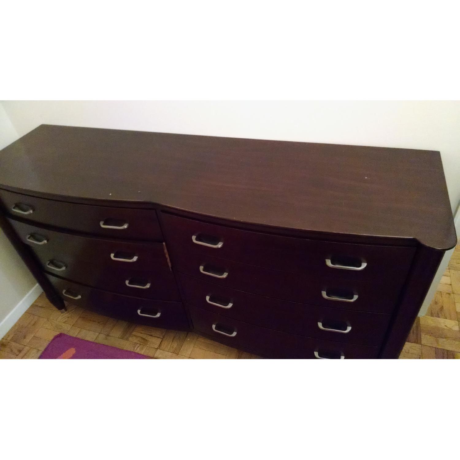 8 Drawer Brown Wood Dresser - image-1