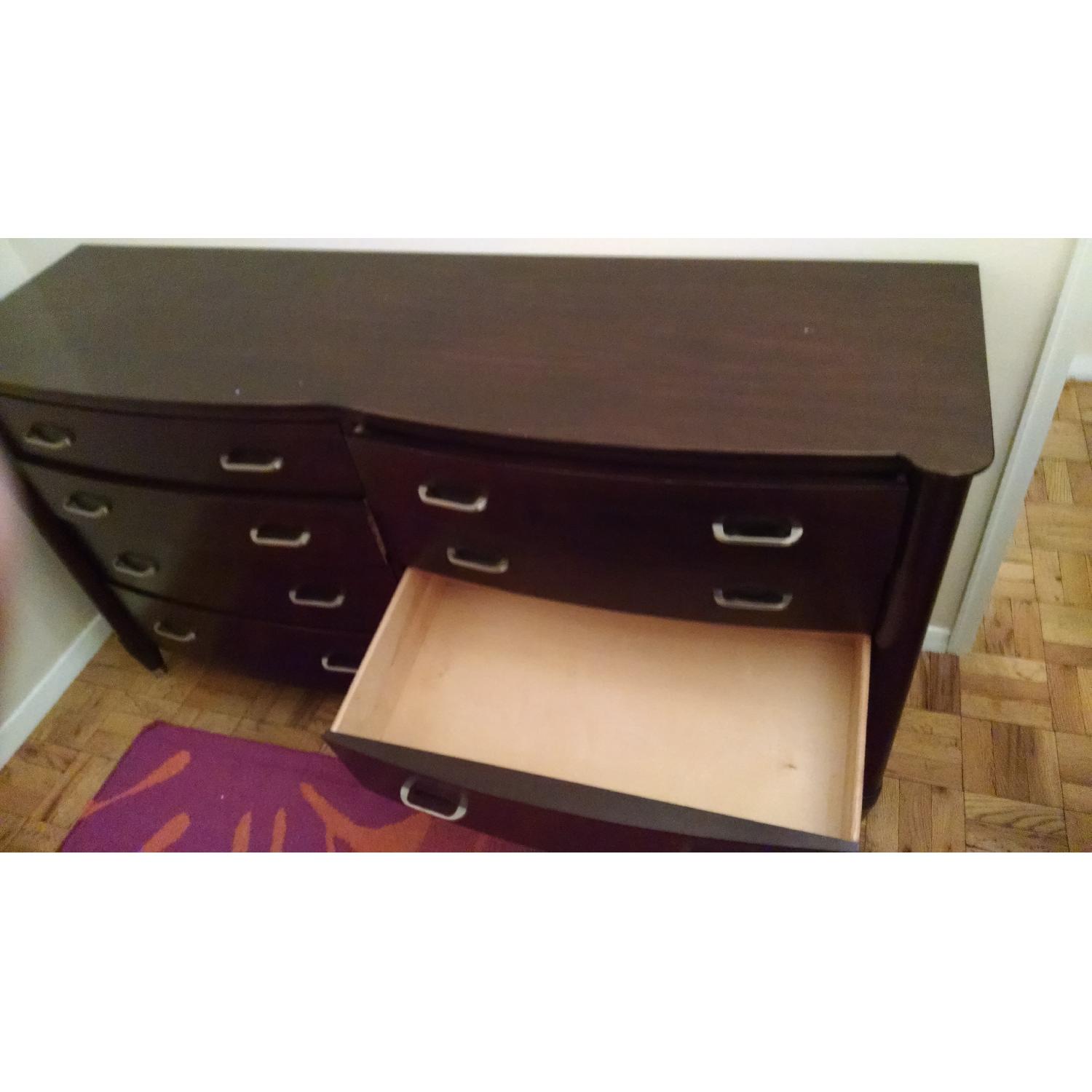 8 Drawer Brown Wood Dresser - image-3