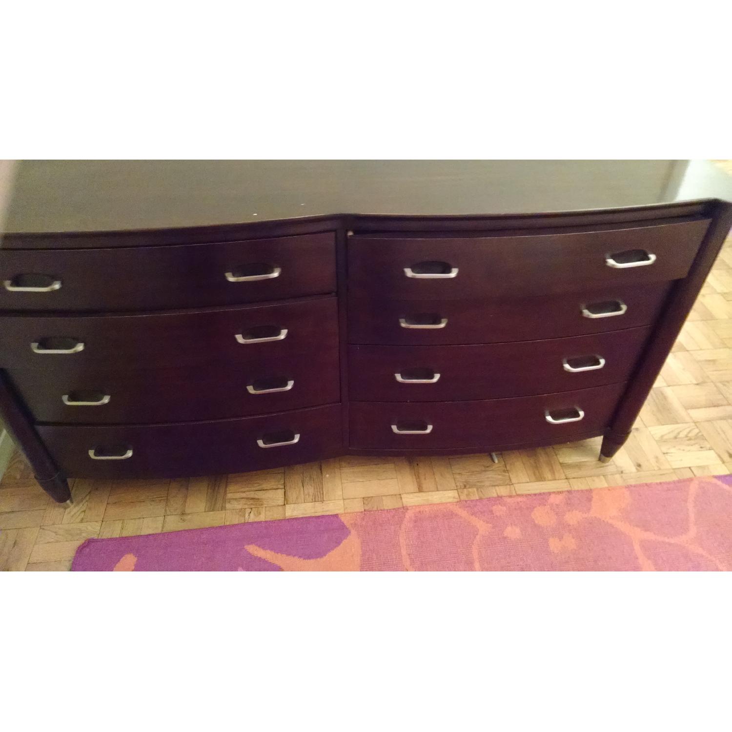 8 Drawer Brown Wood Dresser - image-4
