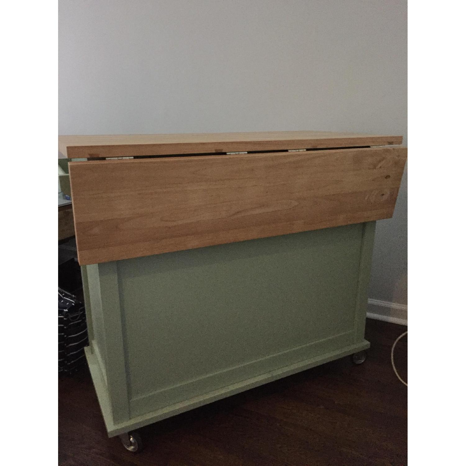 Crate & Barrel Mint Belmont Kitchen Island - image-3