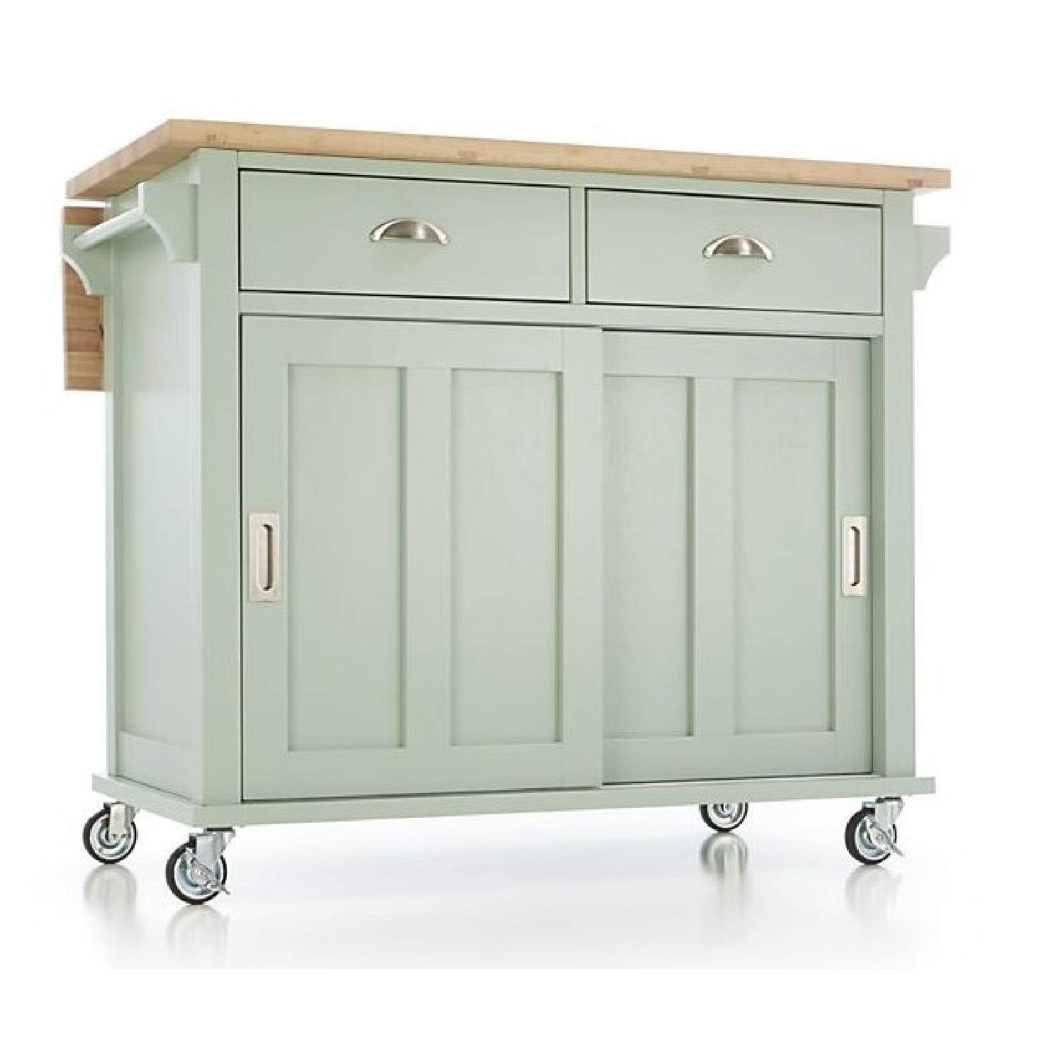 Crate & Barrel Mint Belmont Kitchen Island - image-0