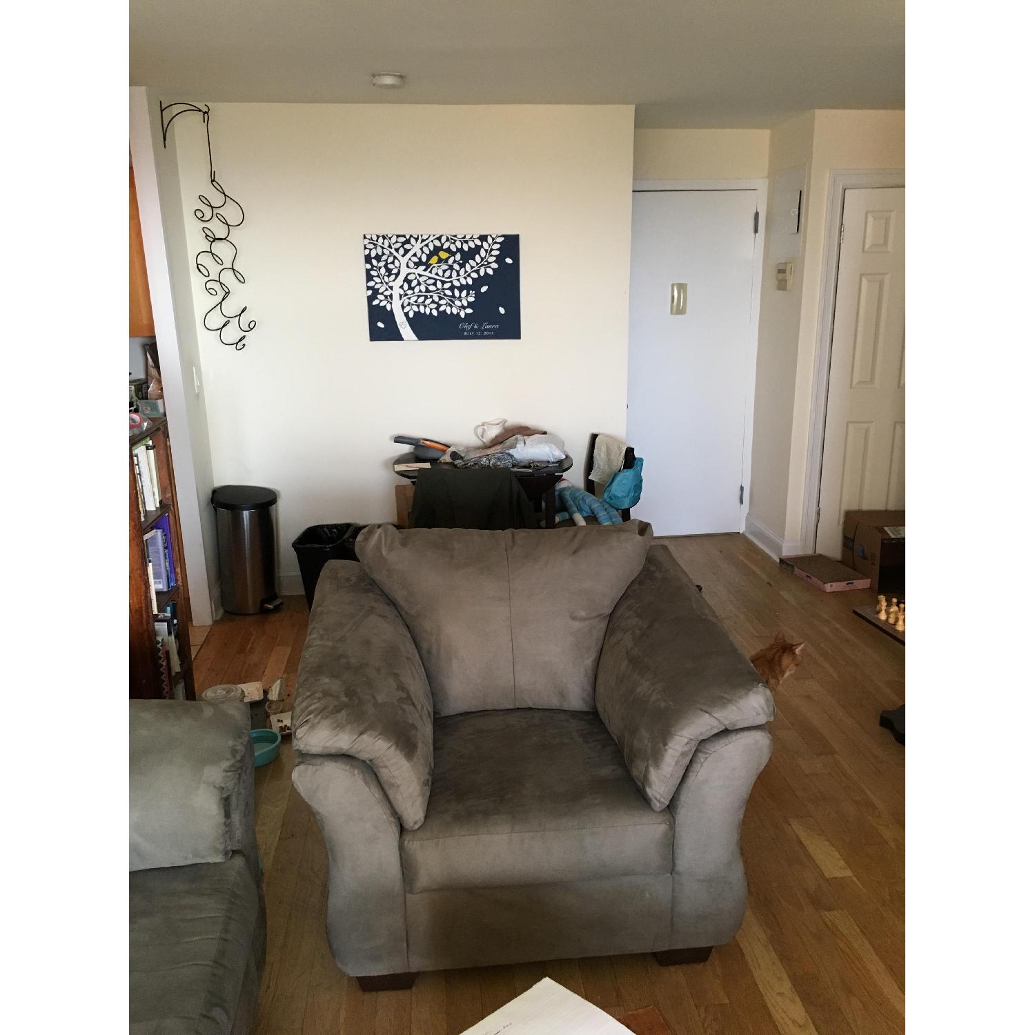 Victors Villa Furniture Grey Microfiber Armchair - image-1