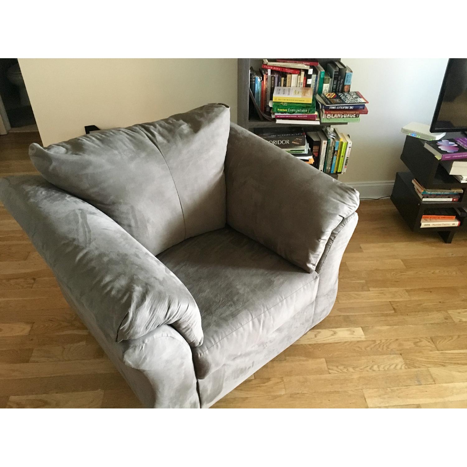 Victors Villa Furniture Grey Microfiber Armchair - image-2