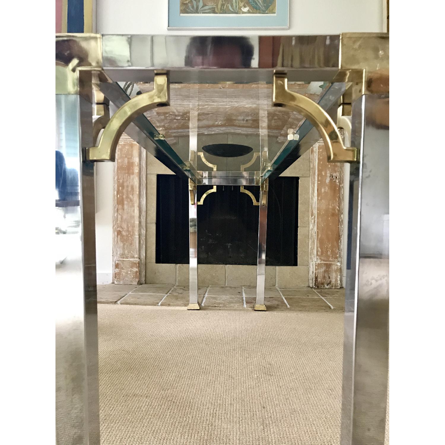 Maison Jansen Furniture Mid Century Chrome & Glass Console Table - image-3