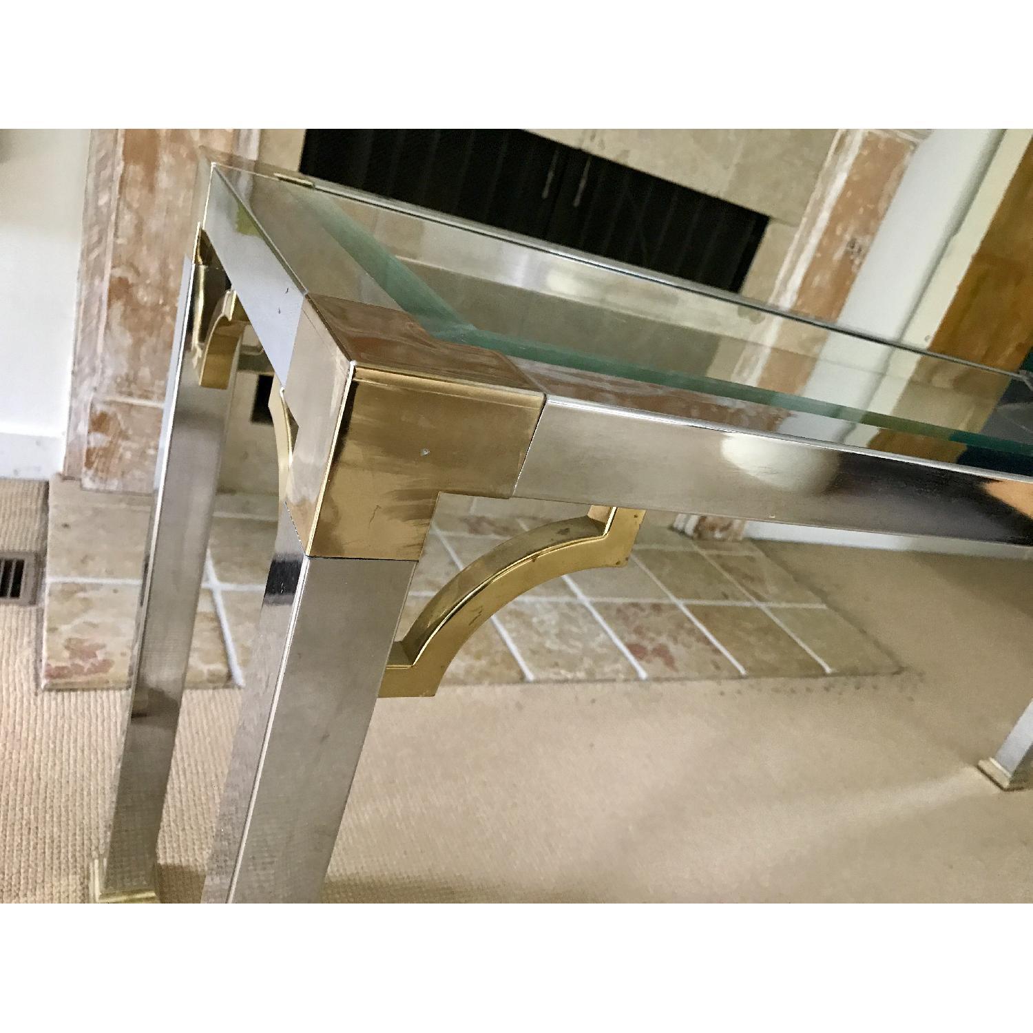 Maison Jansen Furniture Mid Century Chrome & Glass Console Table - image-5