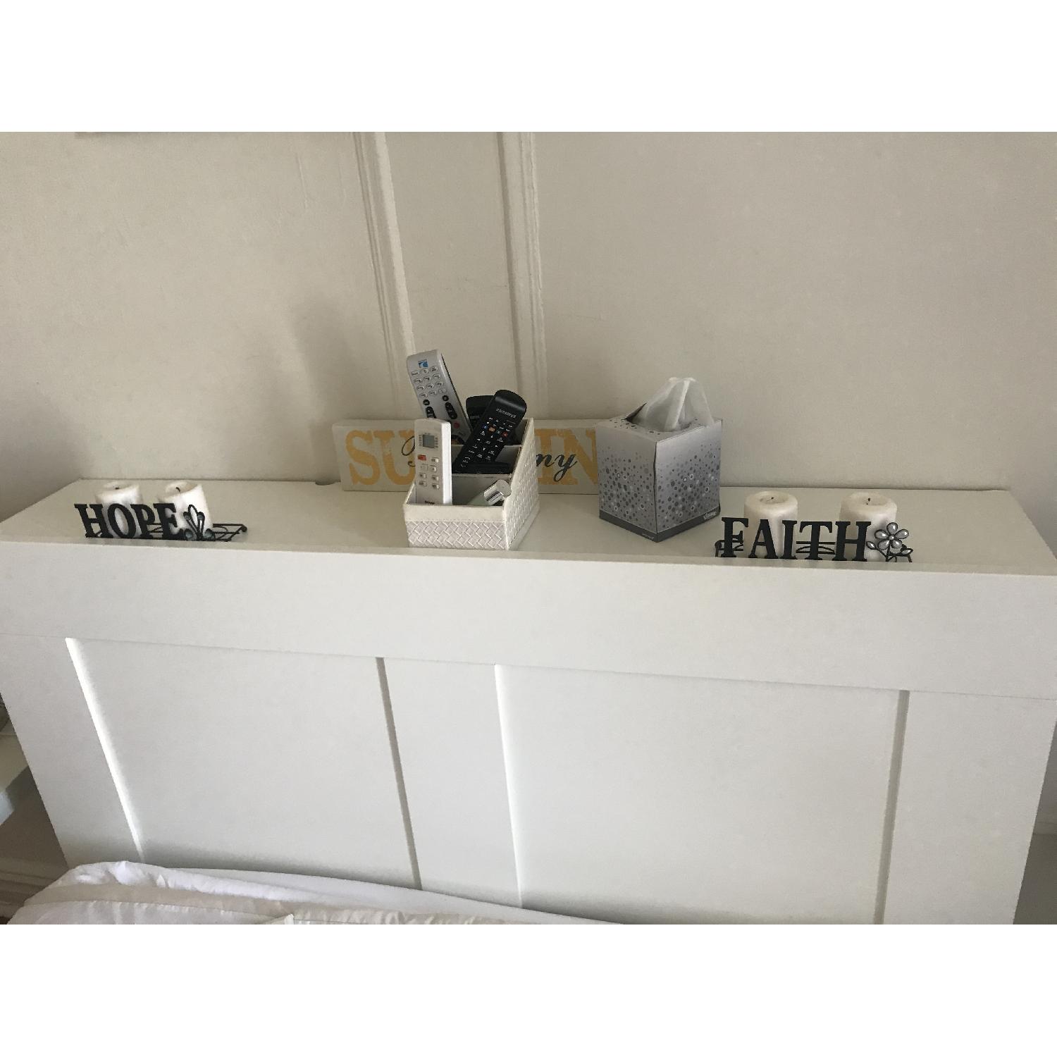 Ikea Brimnes White Storage Bed Frame & Headboard Storage w/ Lury - image-3