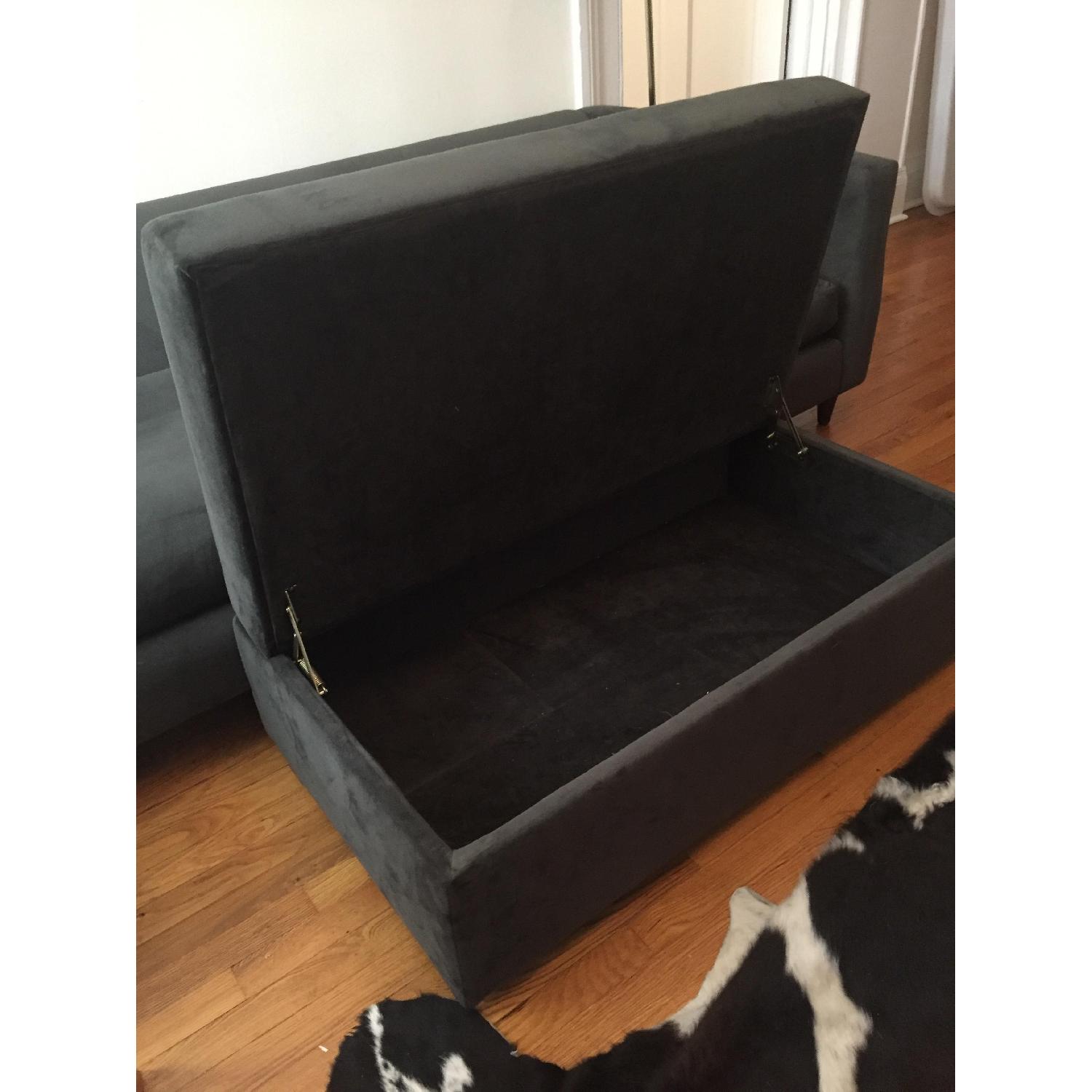 CB2 Movie Sofa & Ottoman in Smoke Fabric - image-1