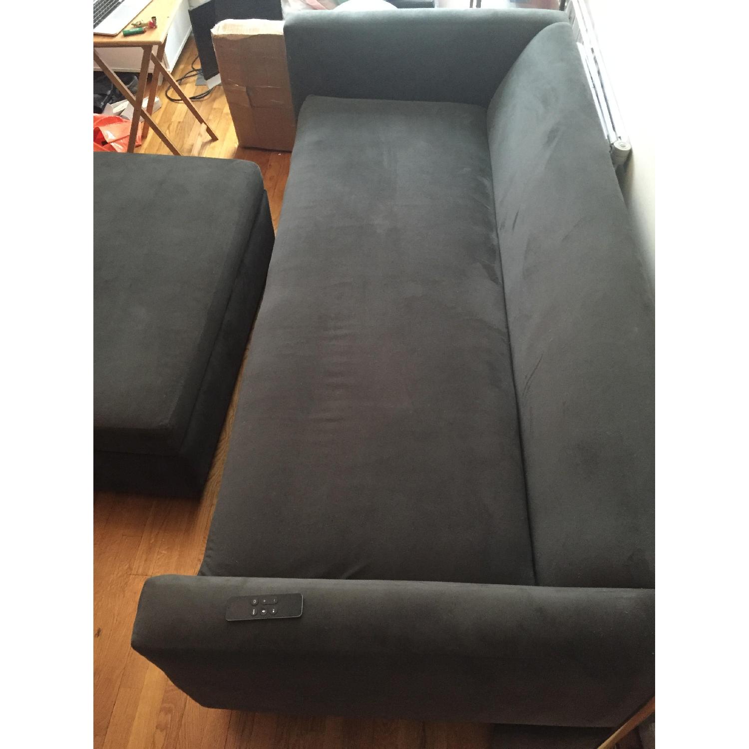 CB2 Movie Sofa & Ottoman in Smoke Fabric - image-2
