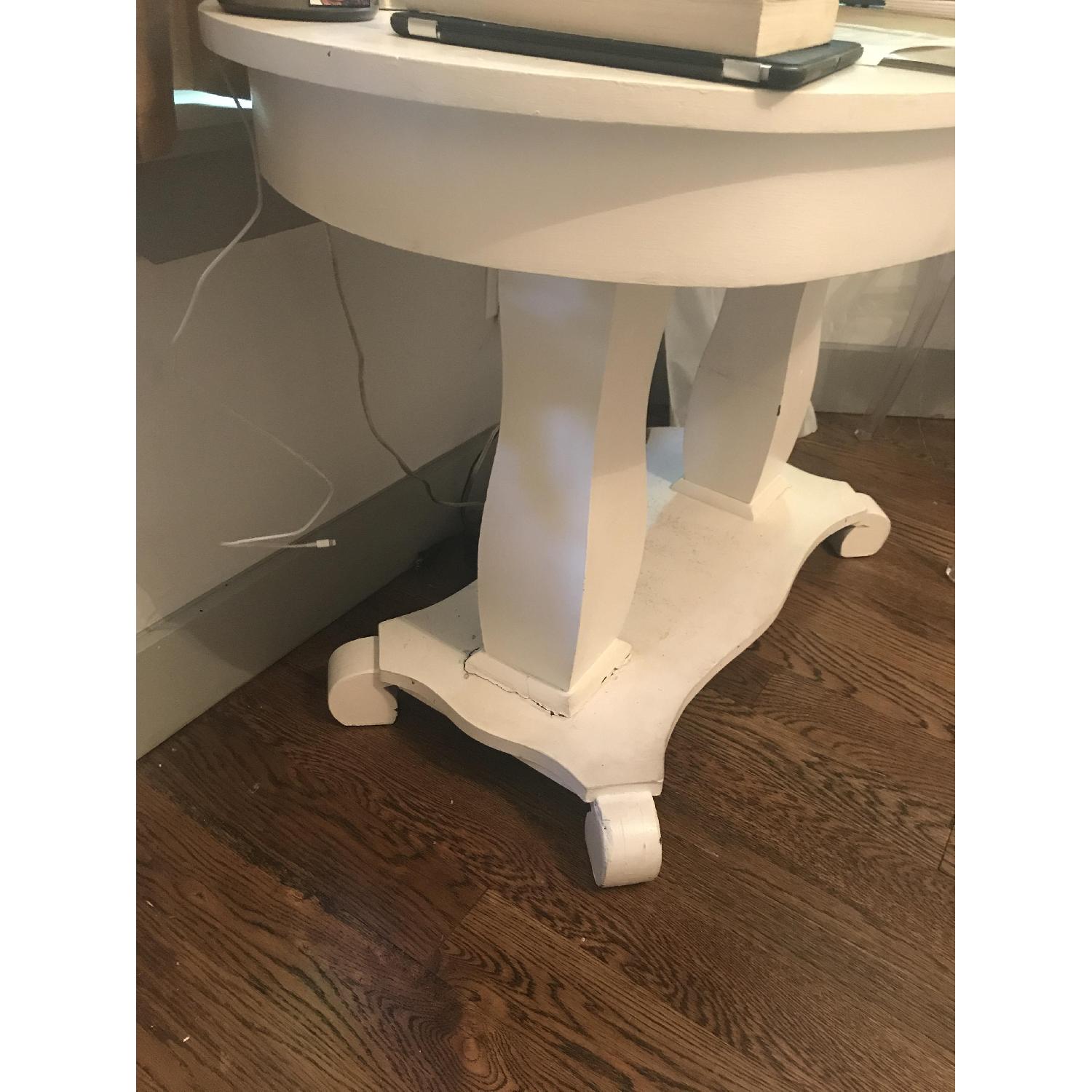 Antique White Oval Desk - image-2