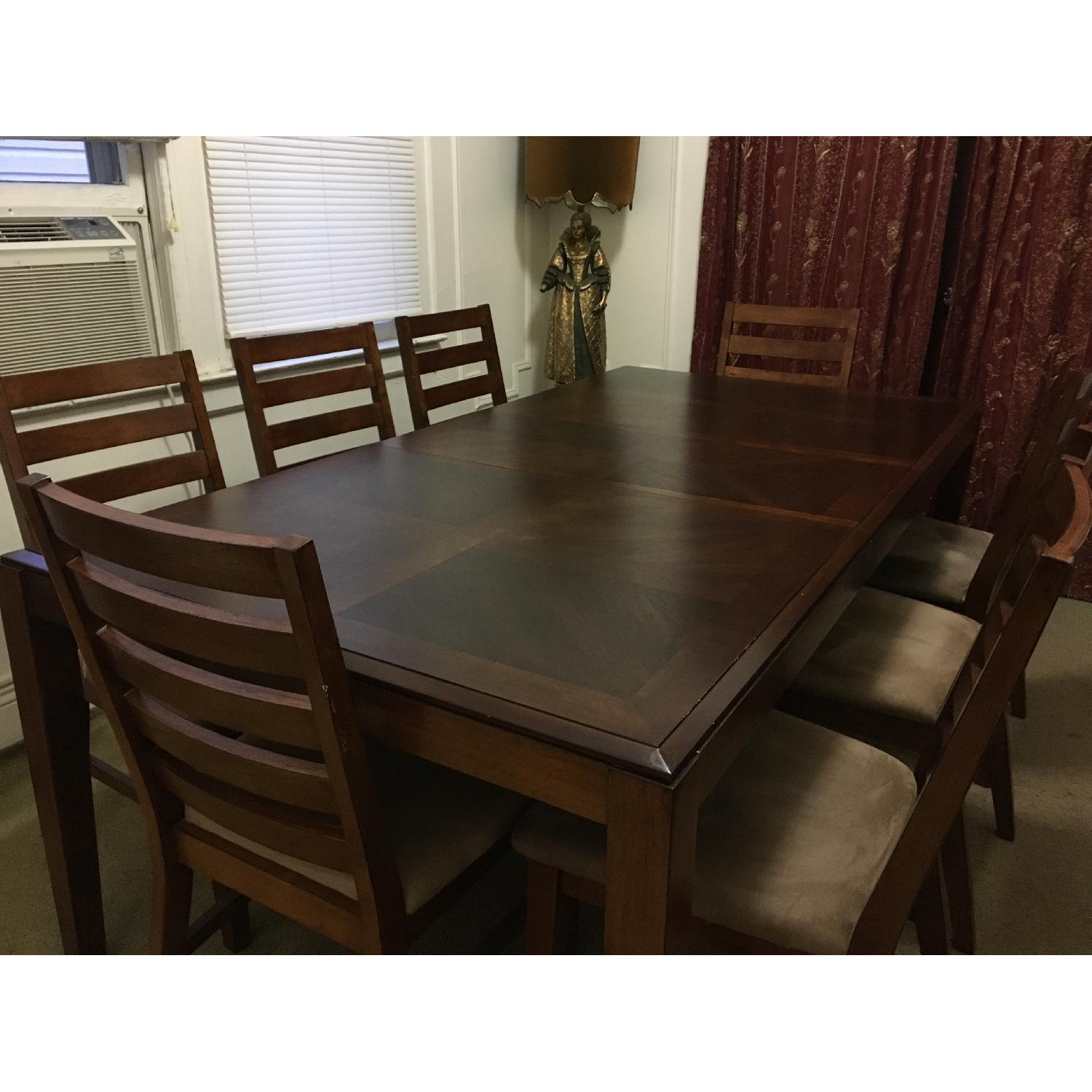 Walnut Finish Dining Table w/ 8 Chairs - image-3